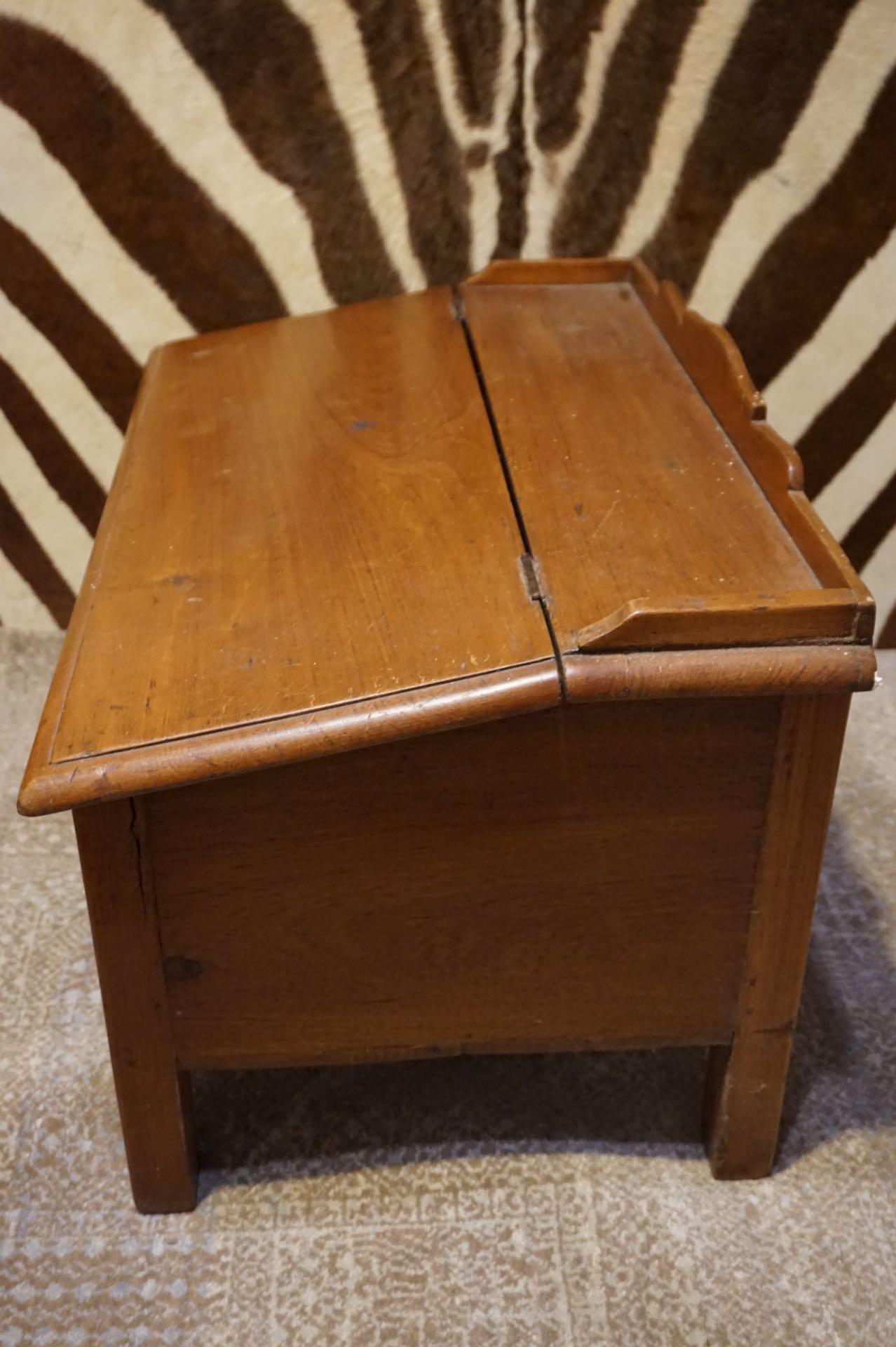 Rare 19th Century British India Solid Teak Slant Lid Floor Scholar's Desk For Sale 9