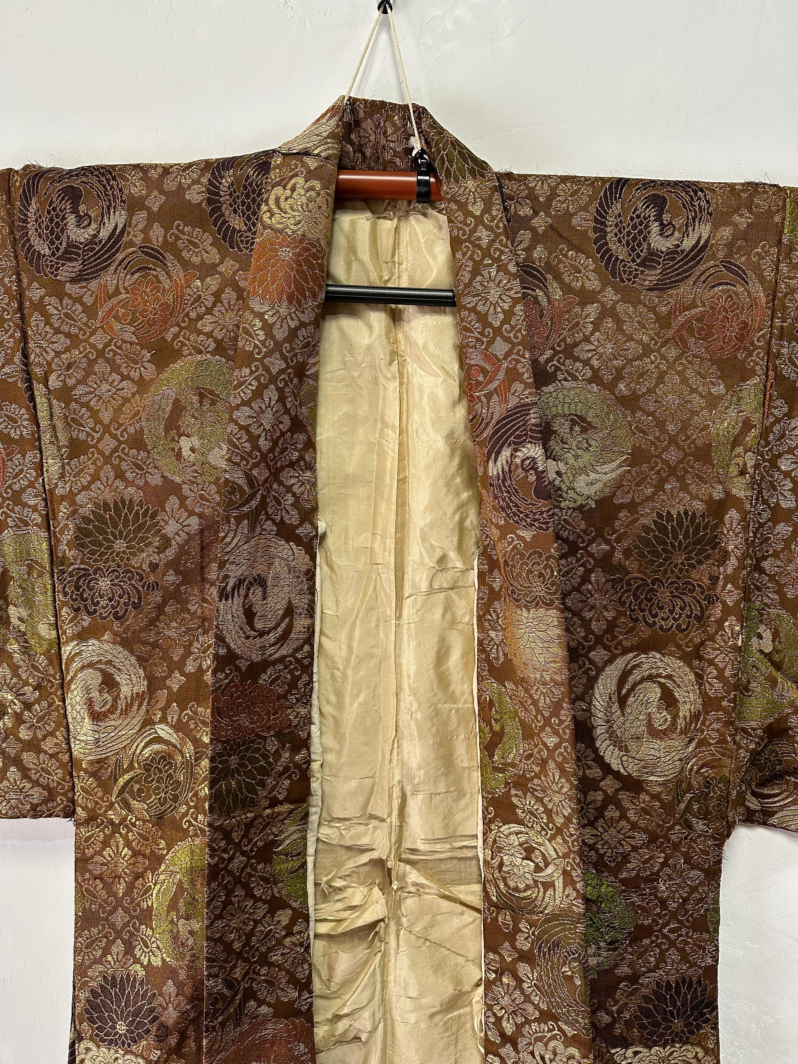 Seltener Brokat-Seiden Robe aus dem 19. Jahrhundert für Noh Theatre Performance, Japan im Angebot 3