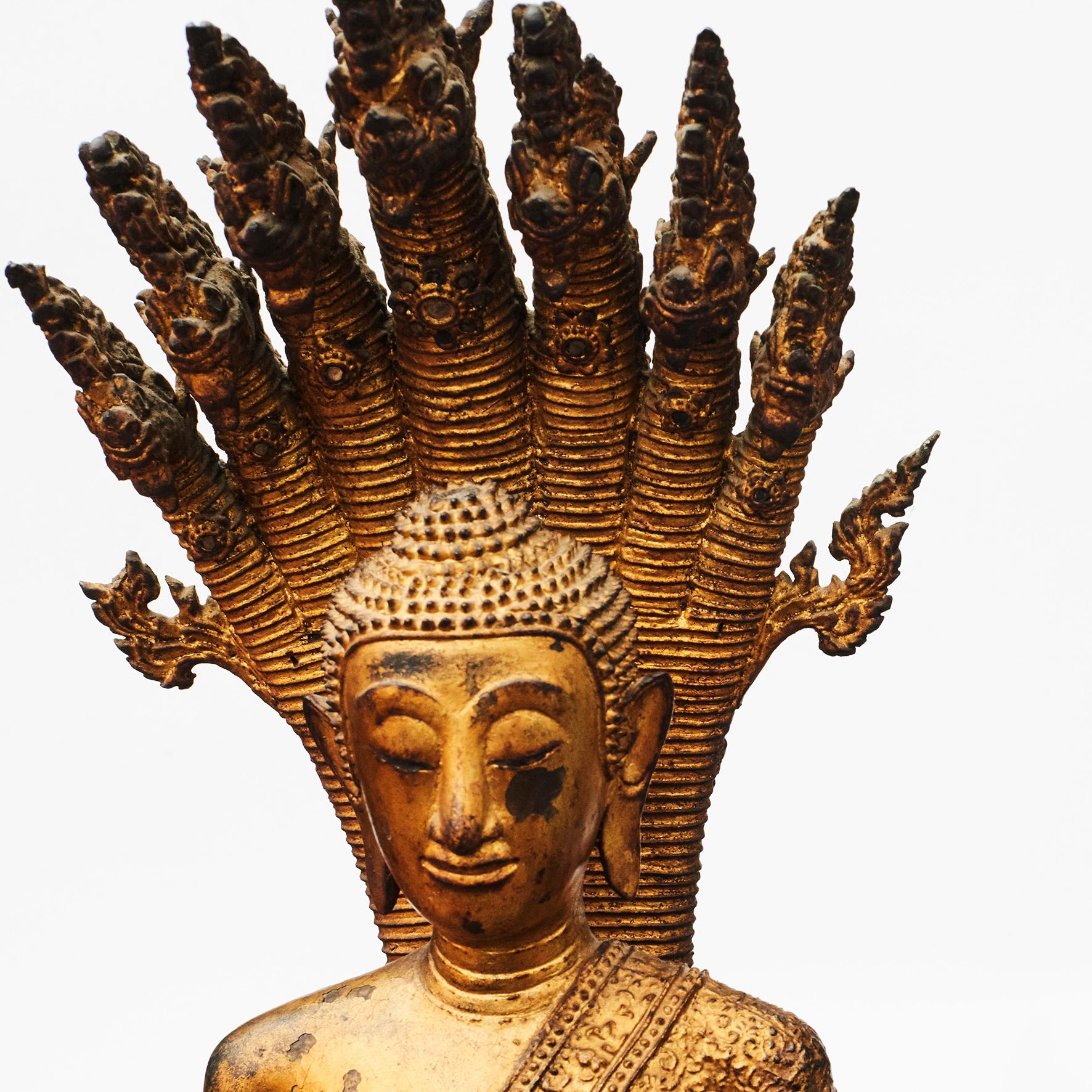 Other Rare 19th Century Bronze Naga Buddha Statue