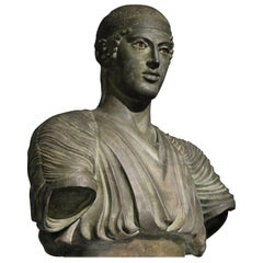 Rare 19th Century Bust of the Charioteer of Delphi