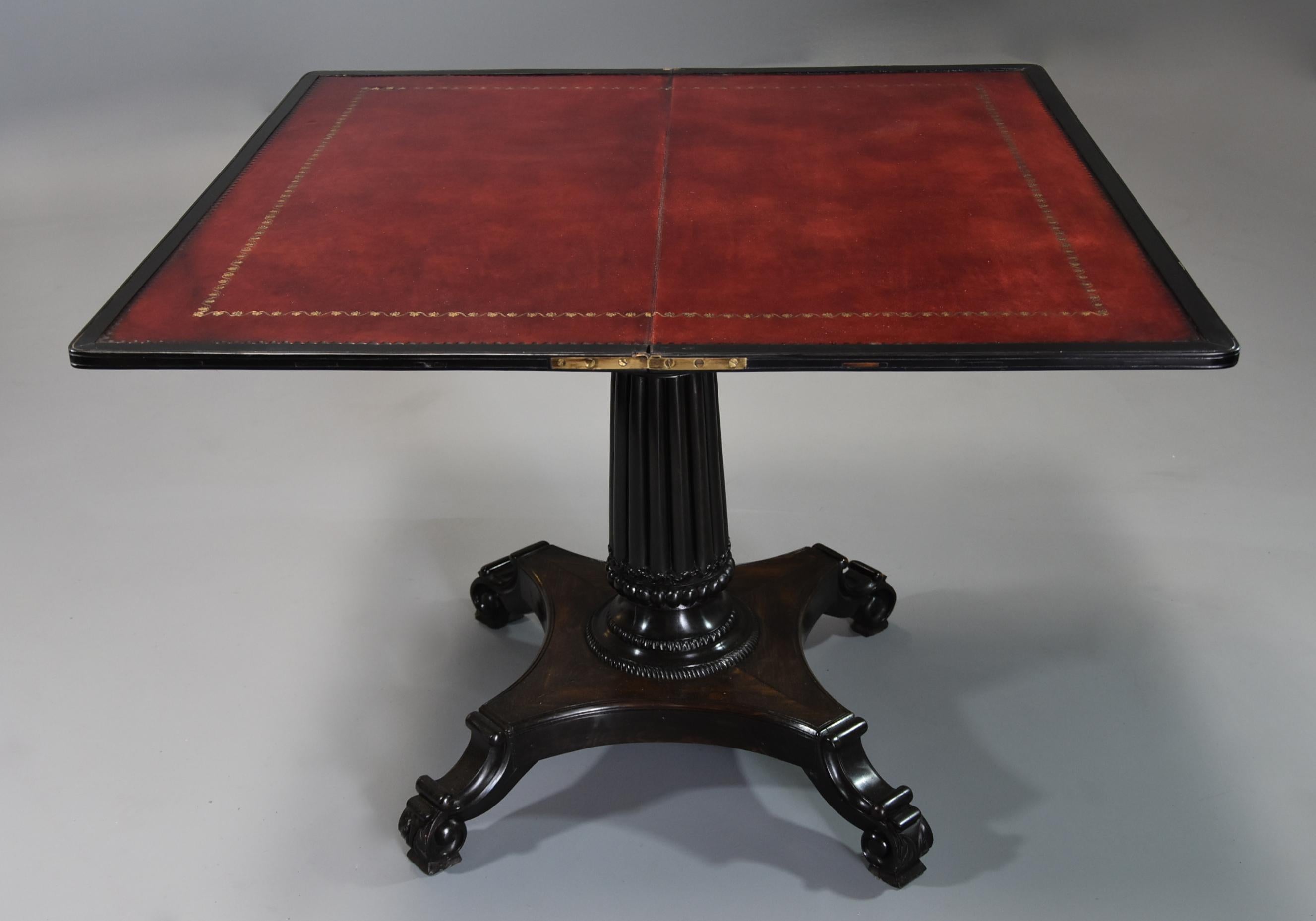 Rare 19th Century Ceylonese Solid Ebony Card/Games Table from the Galle District 6