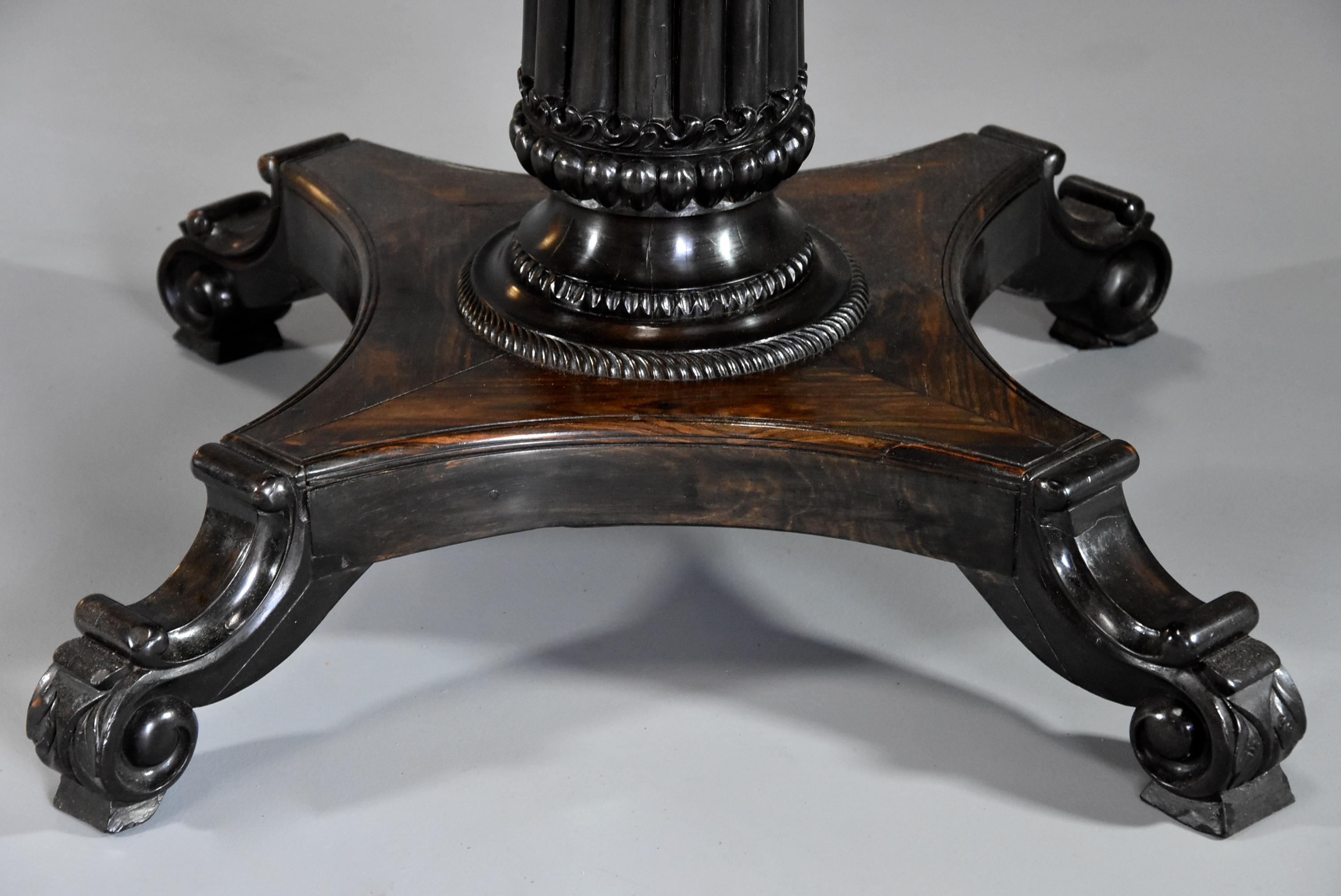 Rare 19th Century Ceylonese Solid Ebony Card/Games Table from the Galle District 3