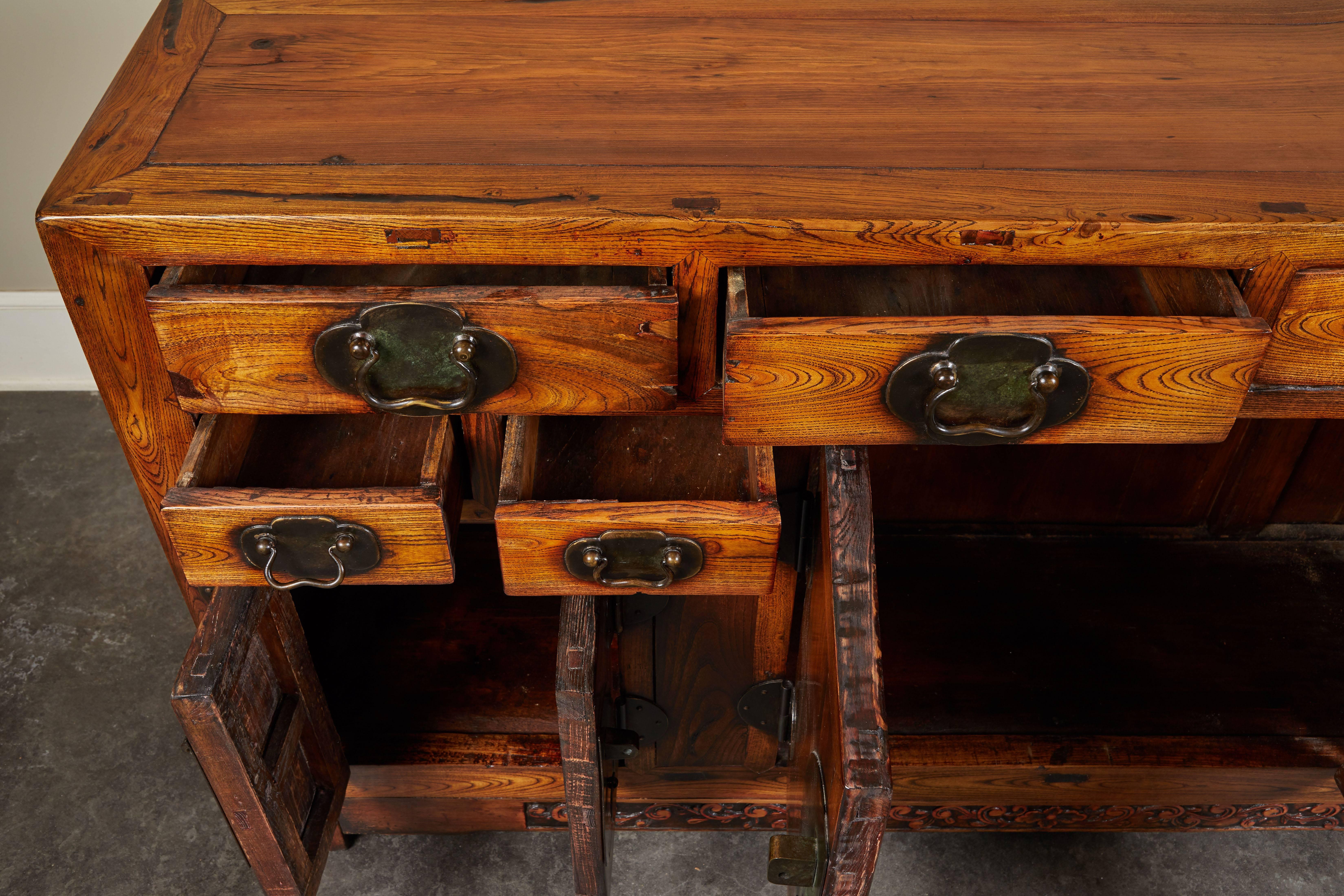 Rare 19th Century Chinese Elm Sideboard 9