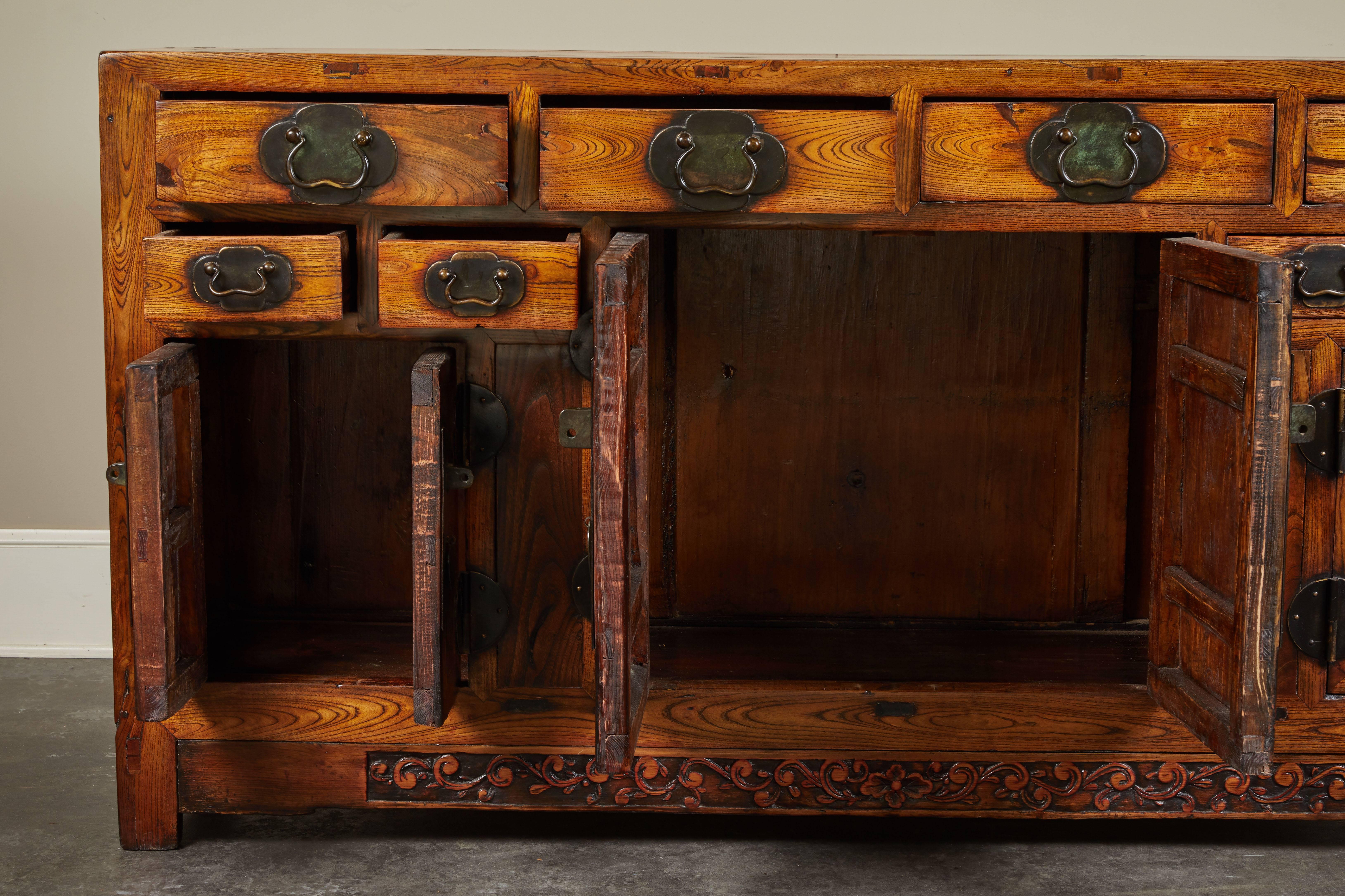 Rare 19th Century Chinese Elm Sideboard 10