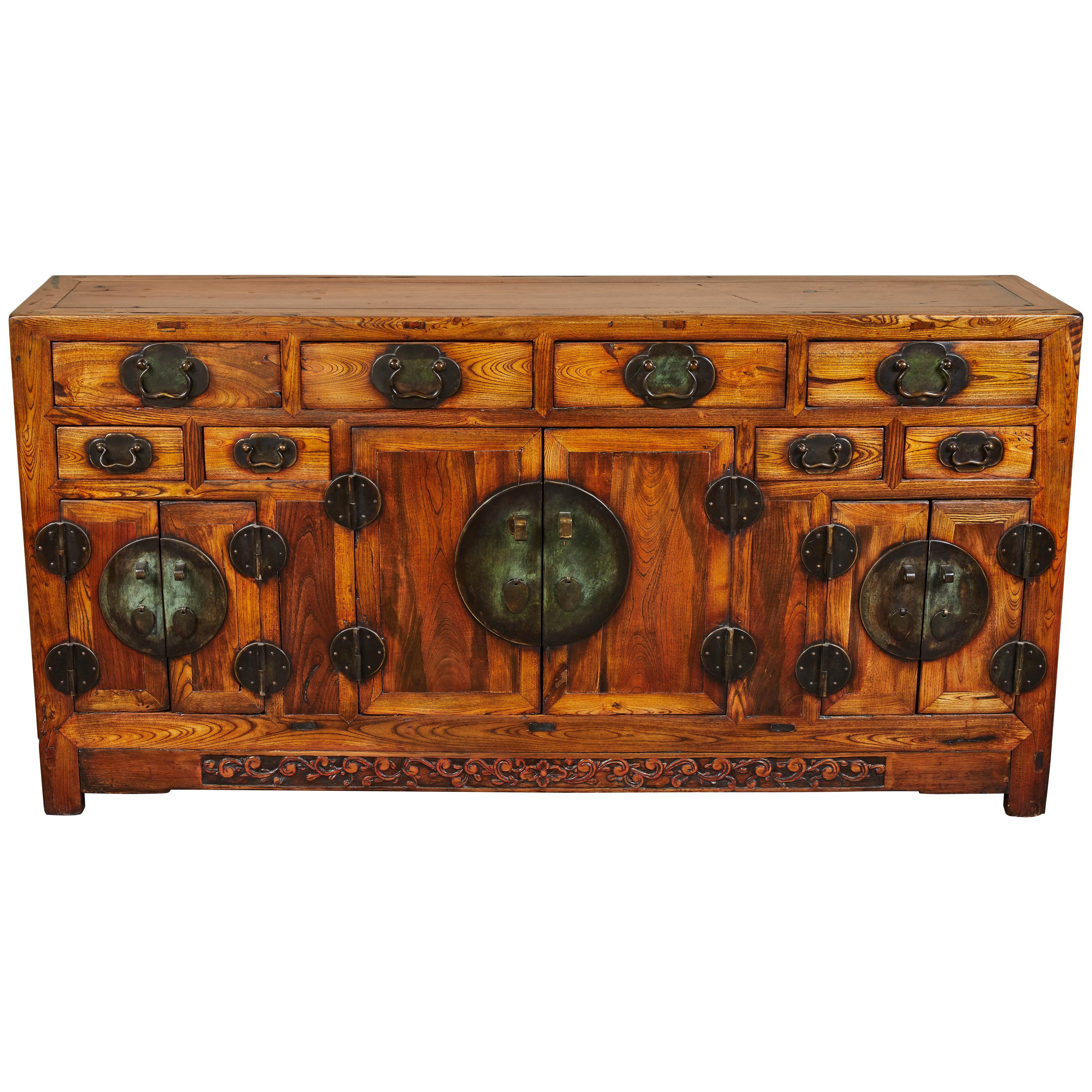 Rare 19th Century Chinese Elm Sideboard