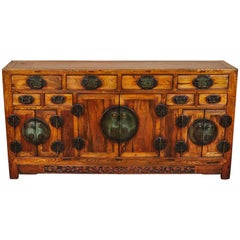 Antique Rare 19th Century Chinese Elm Sideboard