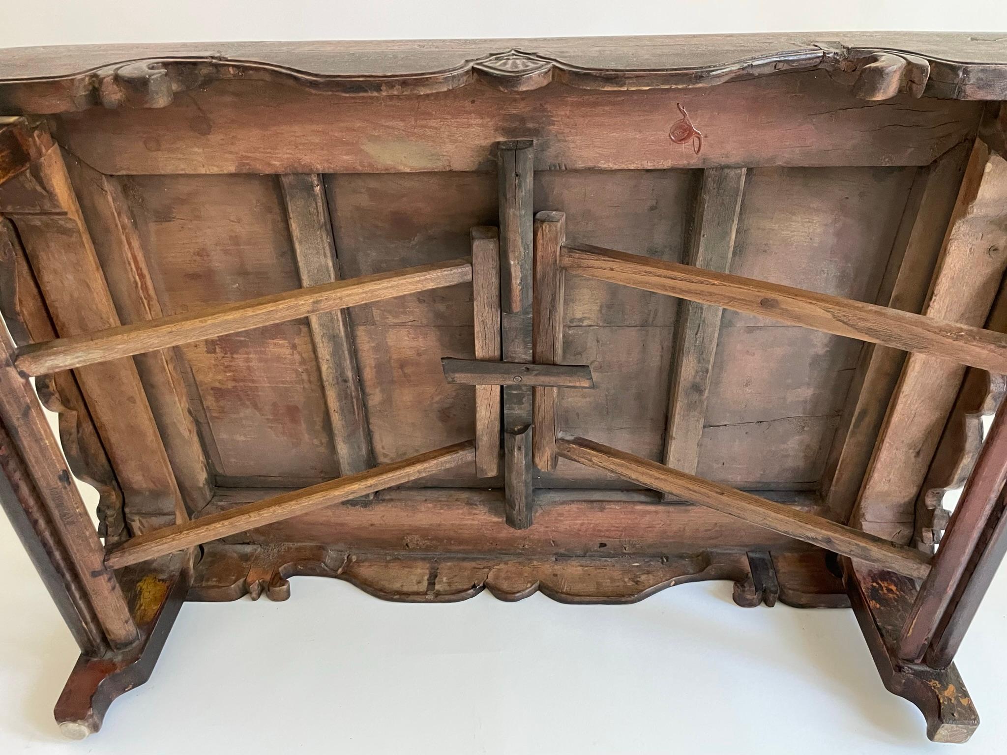 Rare 19th Century Chinese Folding Low Table 'Kang Table' For Sale 14