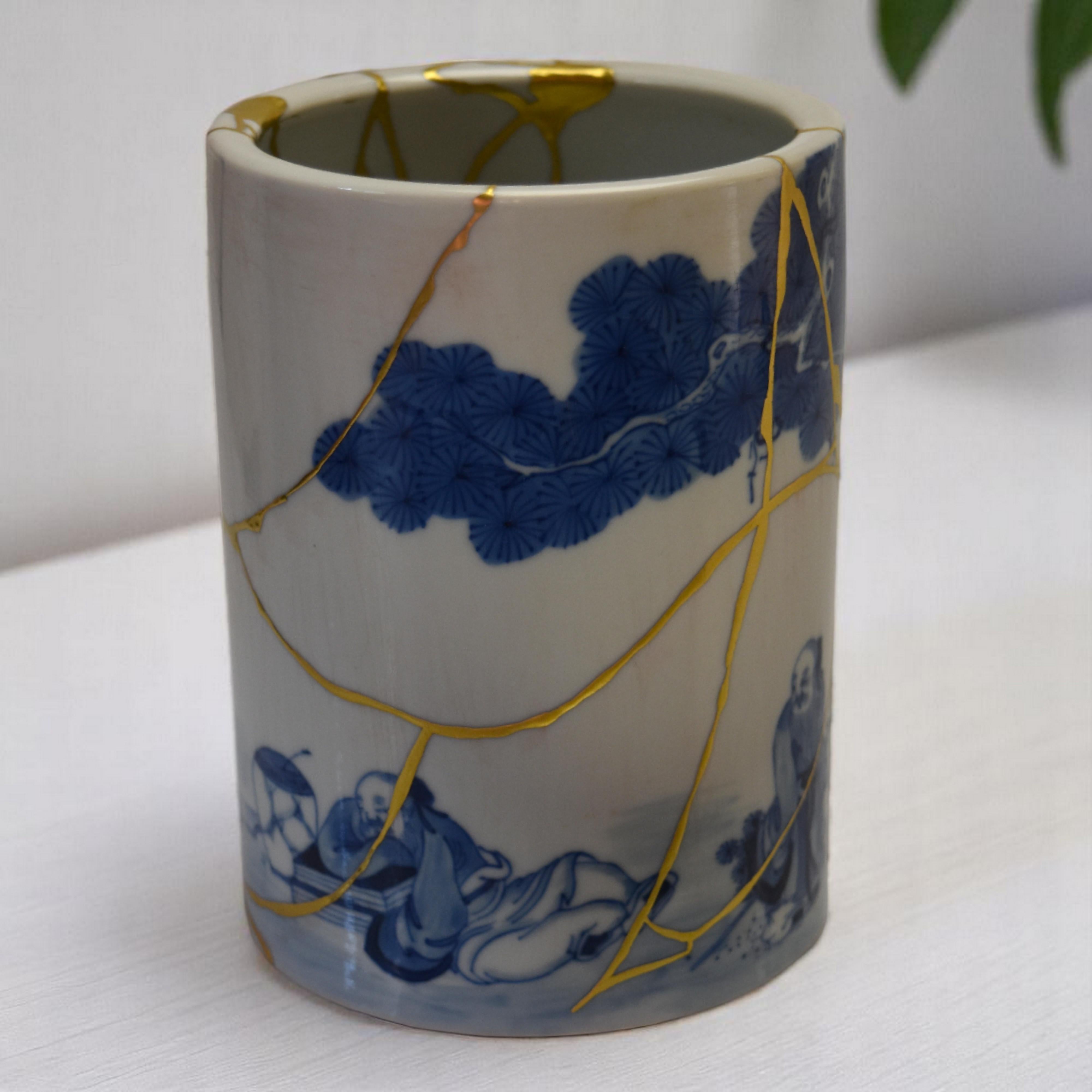Seltener chinesischer Porzellanpinseltopf des 19. Jahrhunderts für Vietnam im Zustand „Hervorragend“ im Angebot in MEAUX, FR