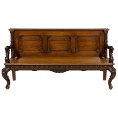 Rare 19th Century Colonial Export Triple-Back Padouk Hall Bench