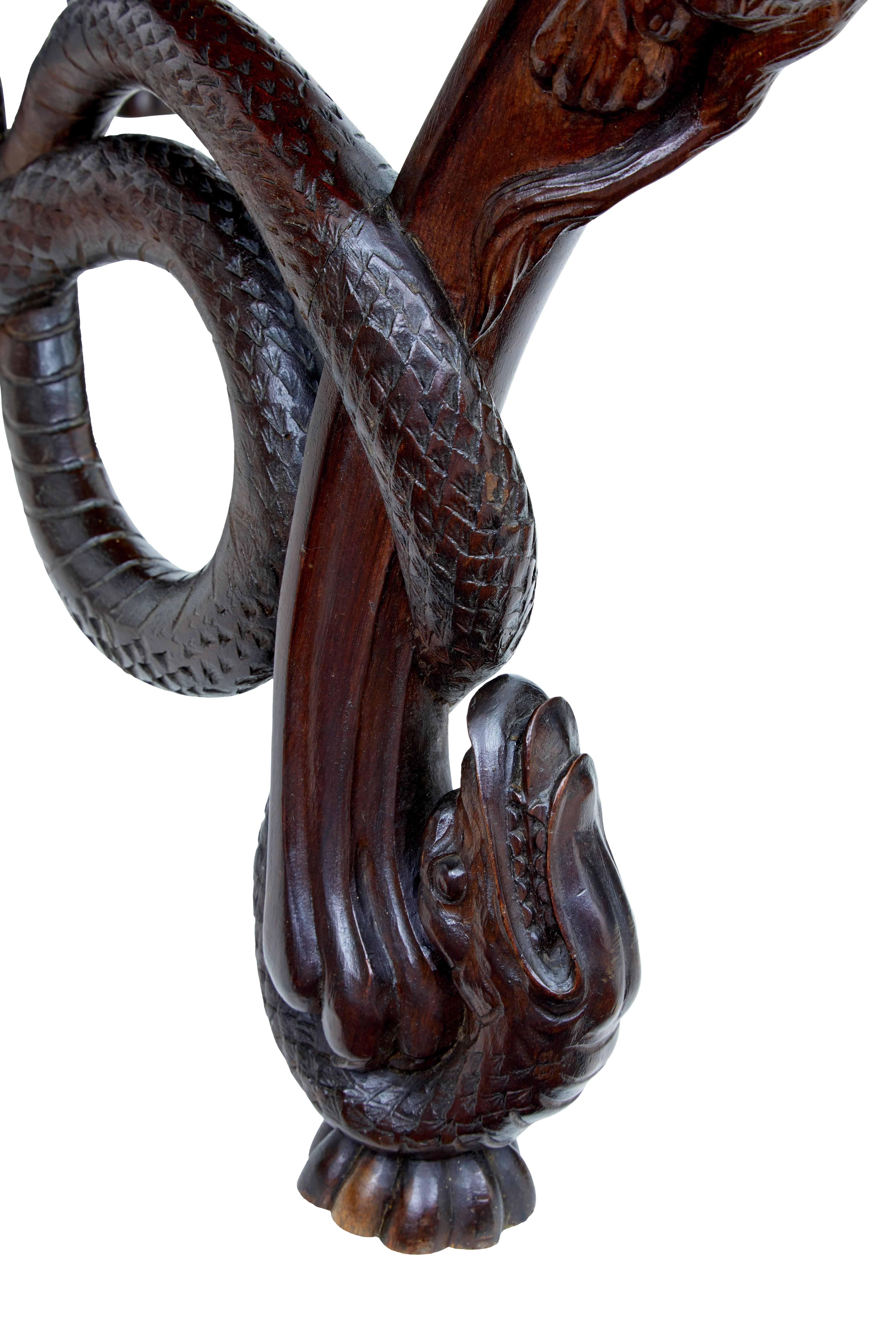 Rare 19th Century Continental Carved Mahogany Center Table 1