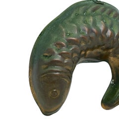 Rare 19th Century Copper Fish Backing Cake Mold, German Antique