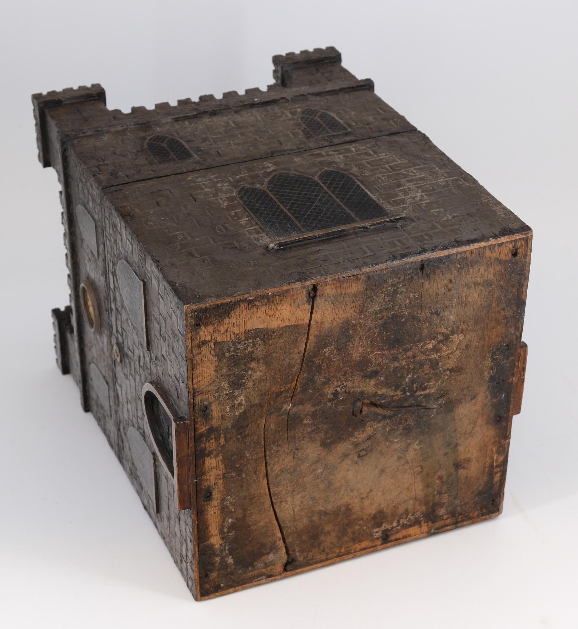 Rare 19th Century Decanter Box Depicting A Medieval Castle For Sale 13