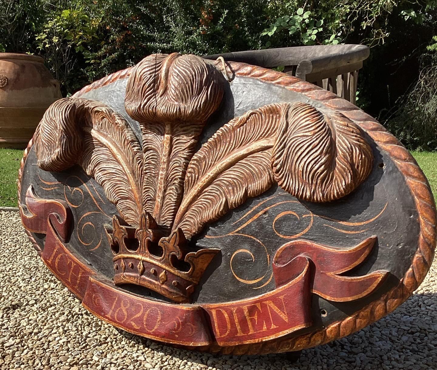 Early 19th Century Rare 19th Century Decorated Heraldic Panel For Sale