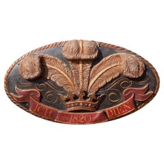 Rare panneau héraldique décoré du 19ème siècle