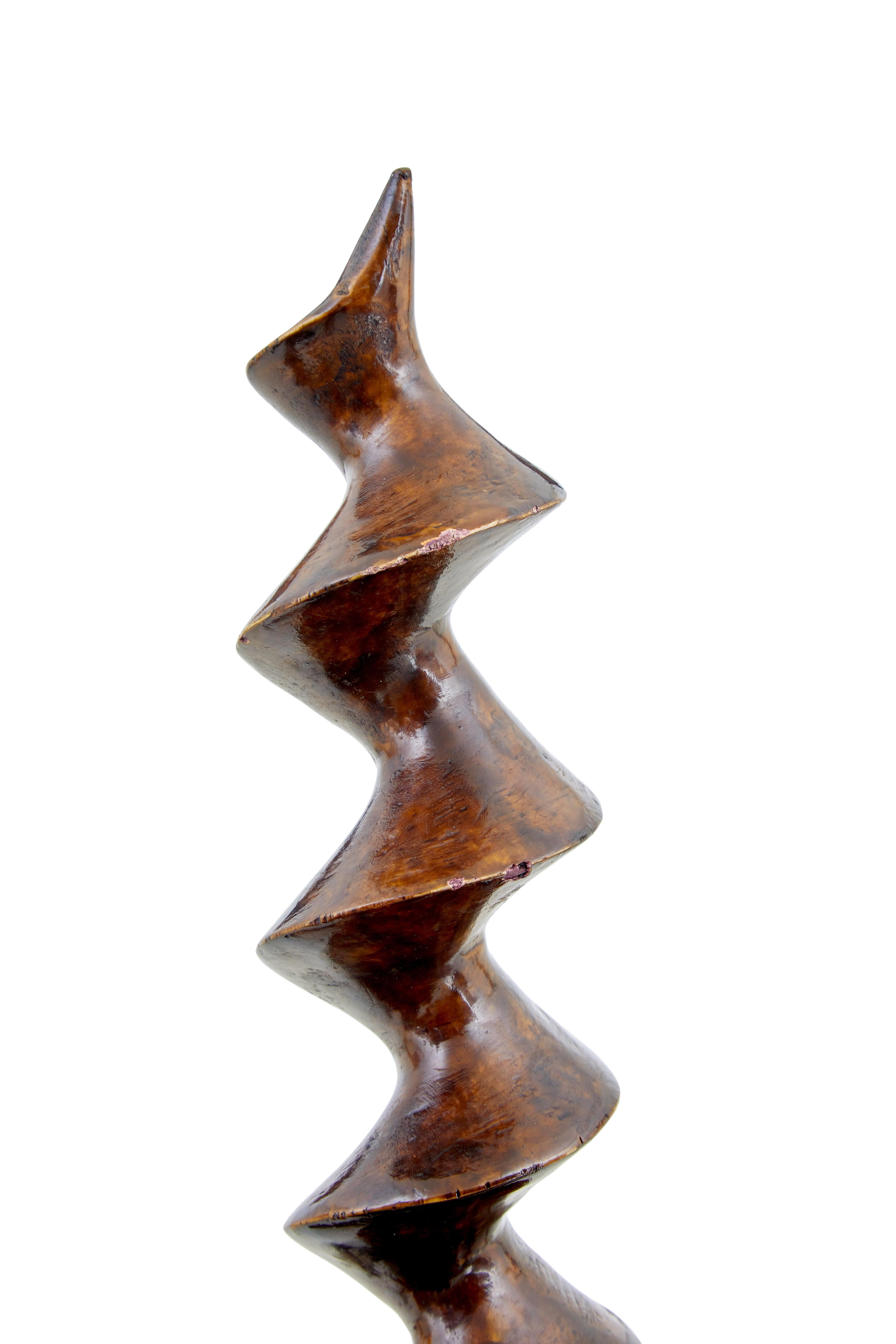 Rare 19th century decorative carved treen corkscrew In Good Condition For Sale In Debenham, Suffolk