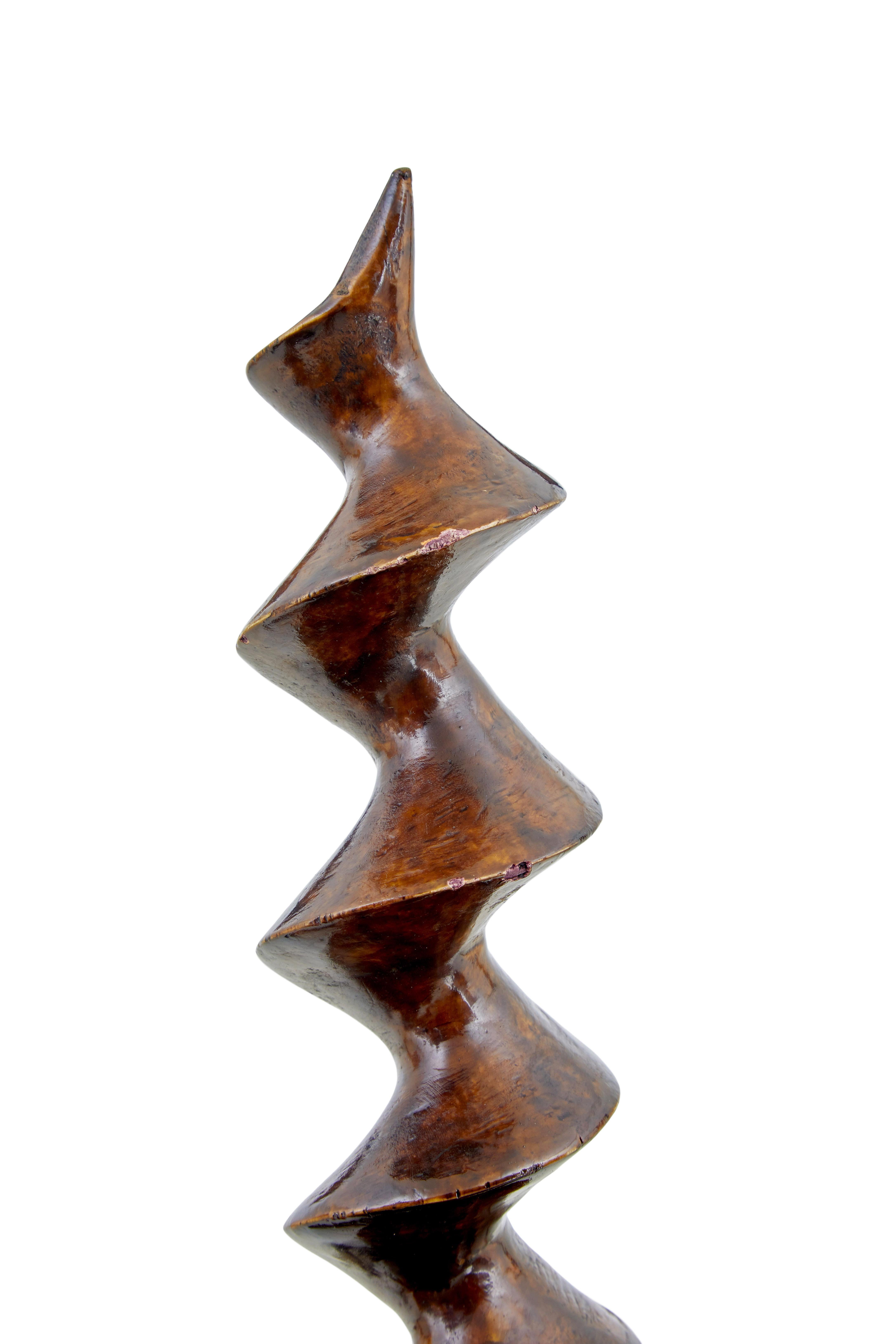 Rare 19th century decorative carved treen corkscrew In Good Condition For Sale In Debenham, Suffolk