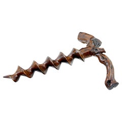 Antique Rare 19th Century decorative carved treen corkscrew