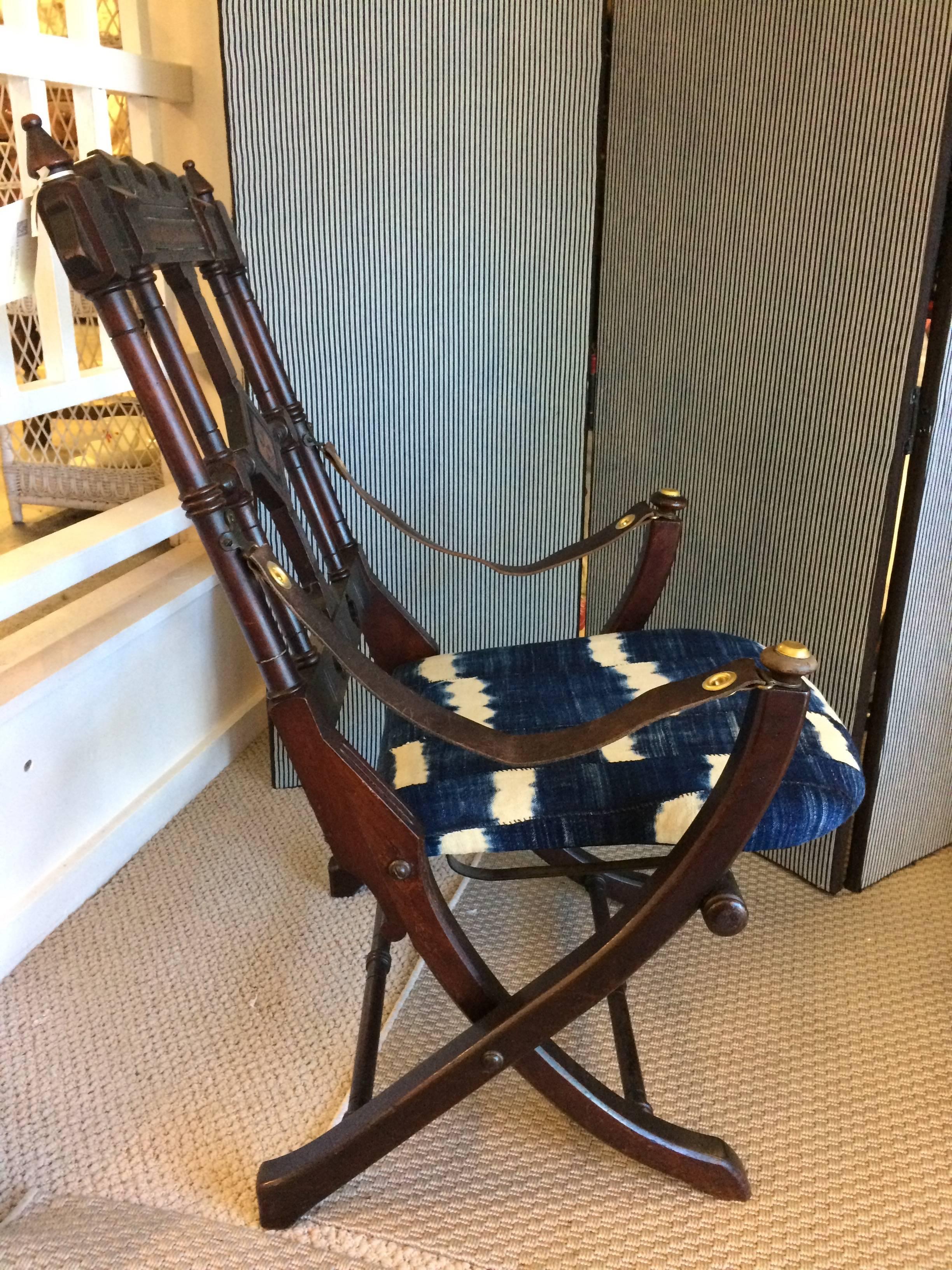 Rare 19th Century Eastlake Campaign Style Folding Chair 2