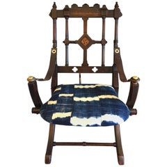 Chaise pliante rare du 19ème siècle de style Eastlake Campaign