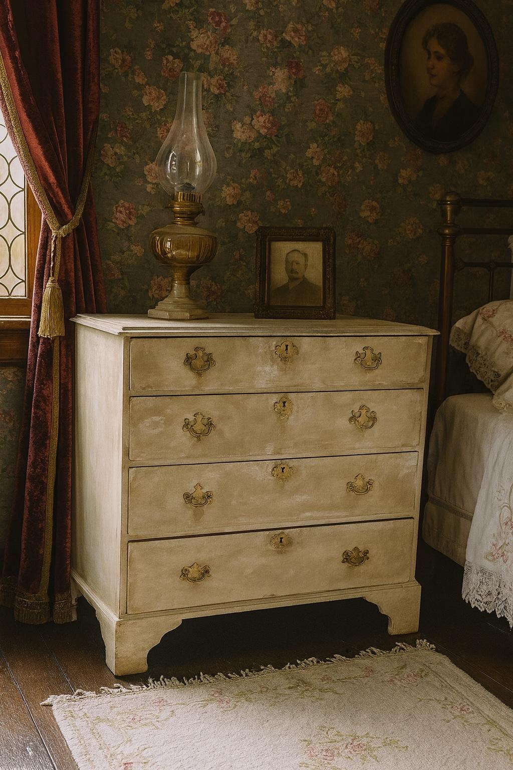 Rare 19th century Edwards and Roberts painted chest of drawers In condizioni discrete in vendita a Seaford, GB