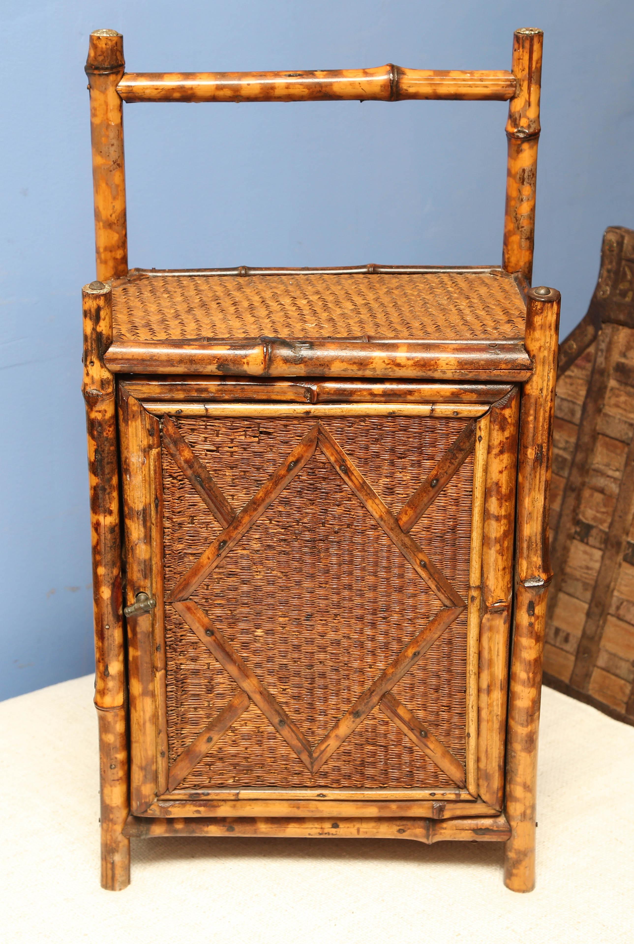 Rare 19th Century English Bamboo Cabinet 1