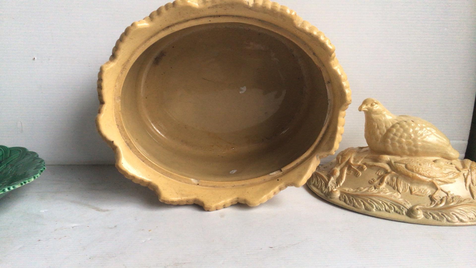 Ceramic Rare 19th Century English Caneware Game Pie, circa 1830 For Sale