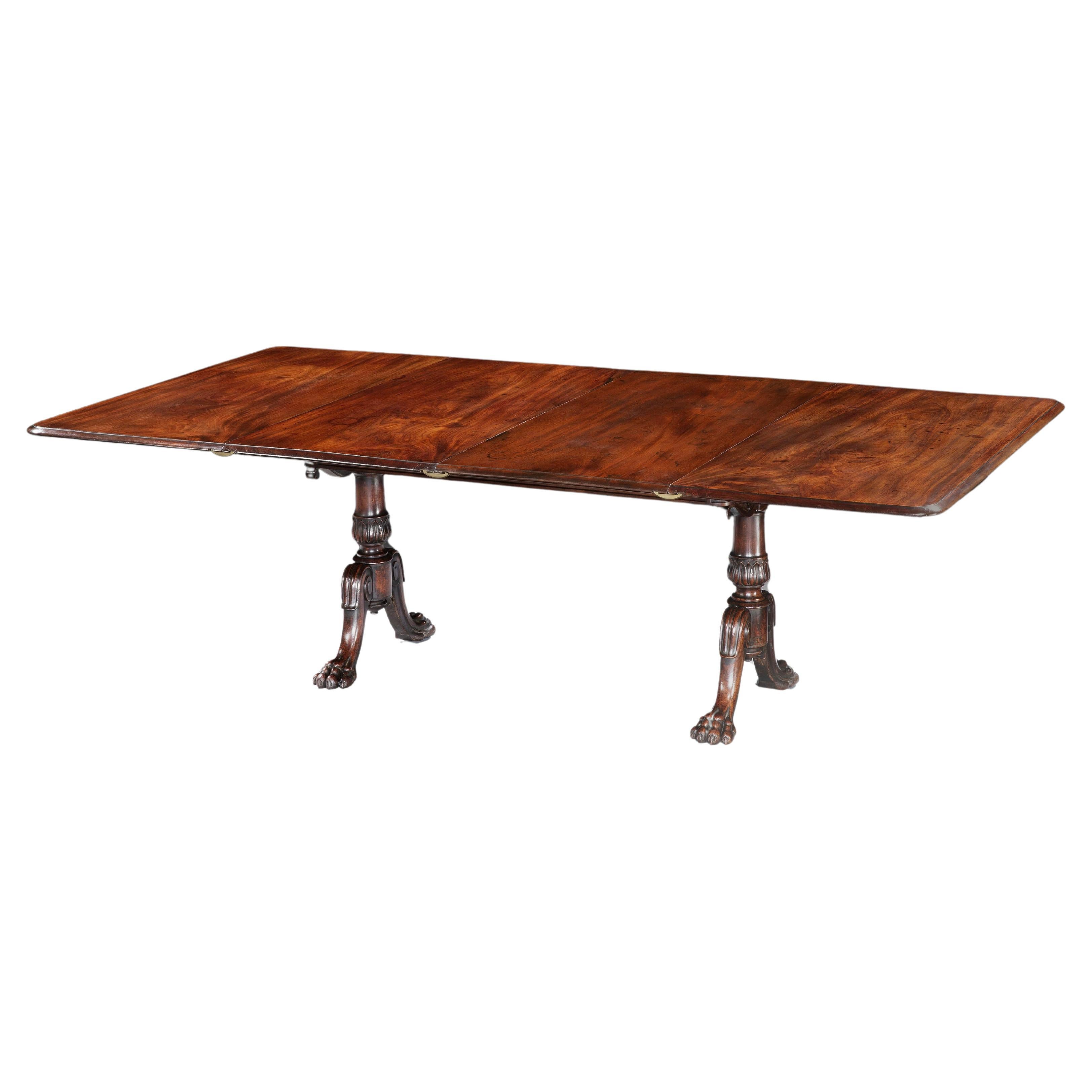 Rare table de salle à manger anglaise à rallonge en acajou du 19ème siècle par Wilkinson & Sons en vente