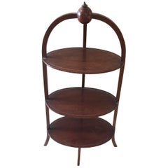 Rare 19th Century English Oval Three-Tier Side Table Muffin Stand