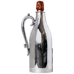 Rare 19th Century English Victorian Sterling Silver Champagne Bottle Holder