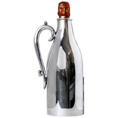 Rare 19th Century English Victorian Sterling Silver Champagne Bottle Holder