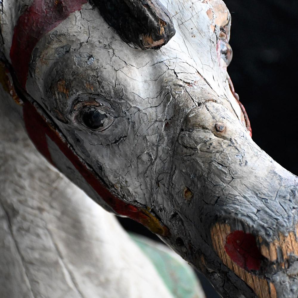 Bois Rare carrousel de chevaux Bayol de foire du 19e siècle en vente