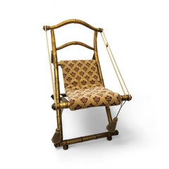 Rare 19th Century Folding Chair in Gilt Wood, Napoleon III Period