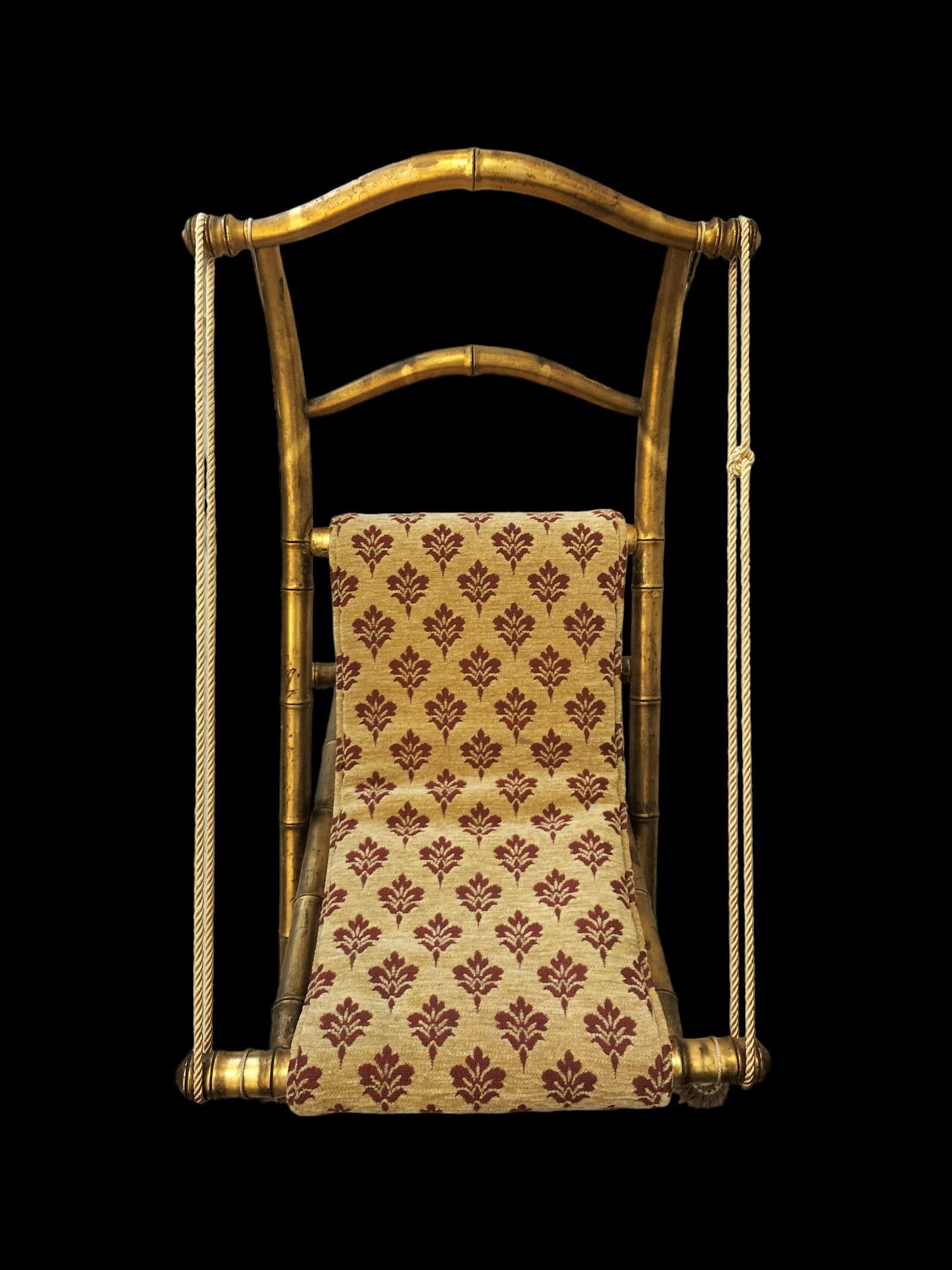 Rare 19th Century Folding Chair in Gilt Wood, Napoleon III Period For Sale 4