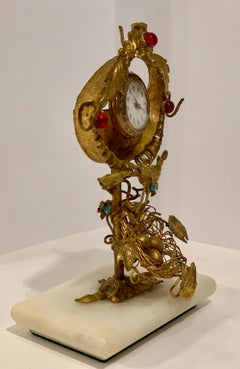 Rare 19th Century French Antique Peacock’s Nest Pocket Watch Holder Porte Montre