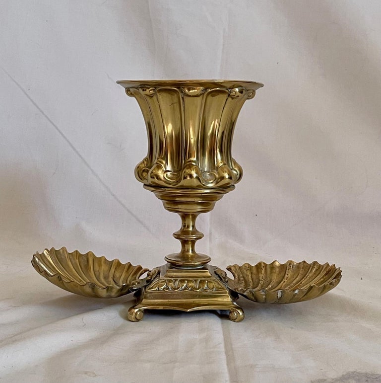 Rare 19th Century French Baroque Style Brass Intinction Set For Sale 5