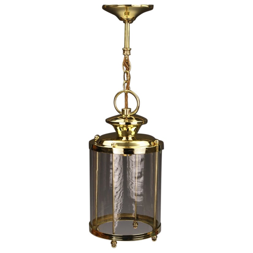 Rara lanterna da ingresso francese del XIX secolo in ottone con vetro ondulato originale in vendita