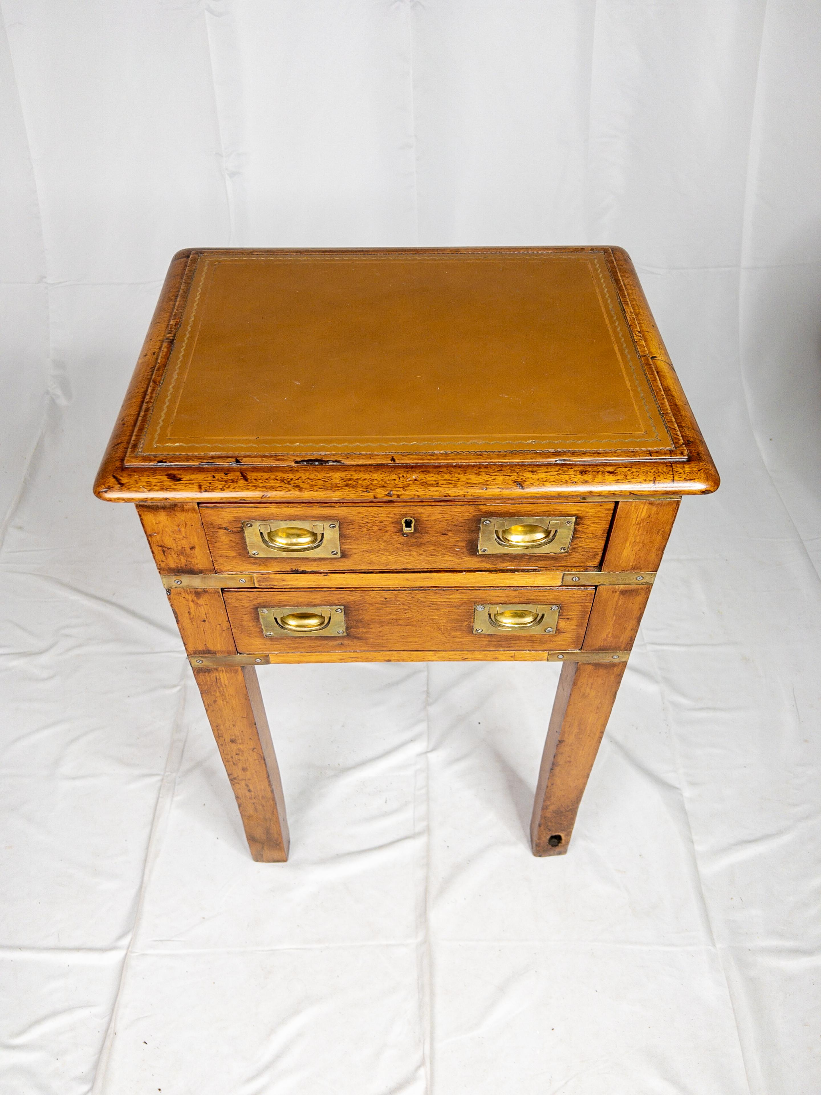 Rare 19th Century French Campaign Chest on Legs In Good Condition For Sale In Houston, TX