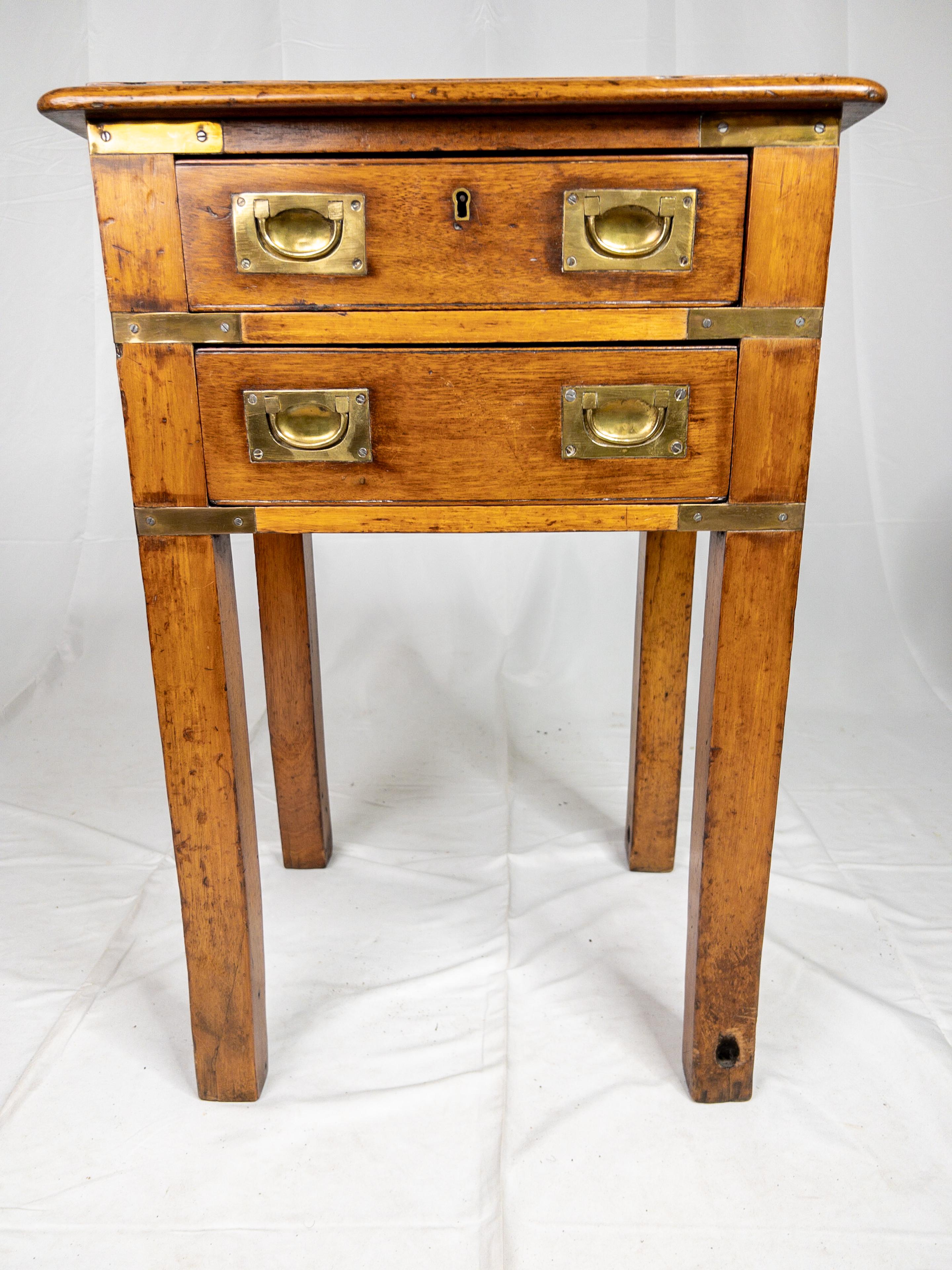 Brass Rare 19th Century French Campaign Chest on Legs For Sale