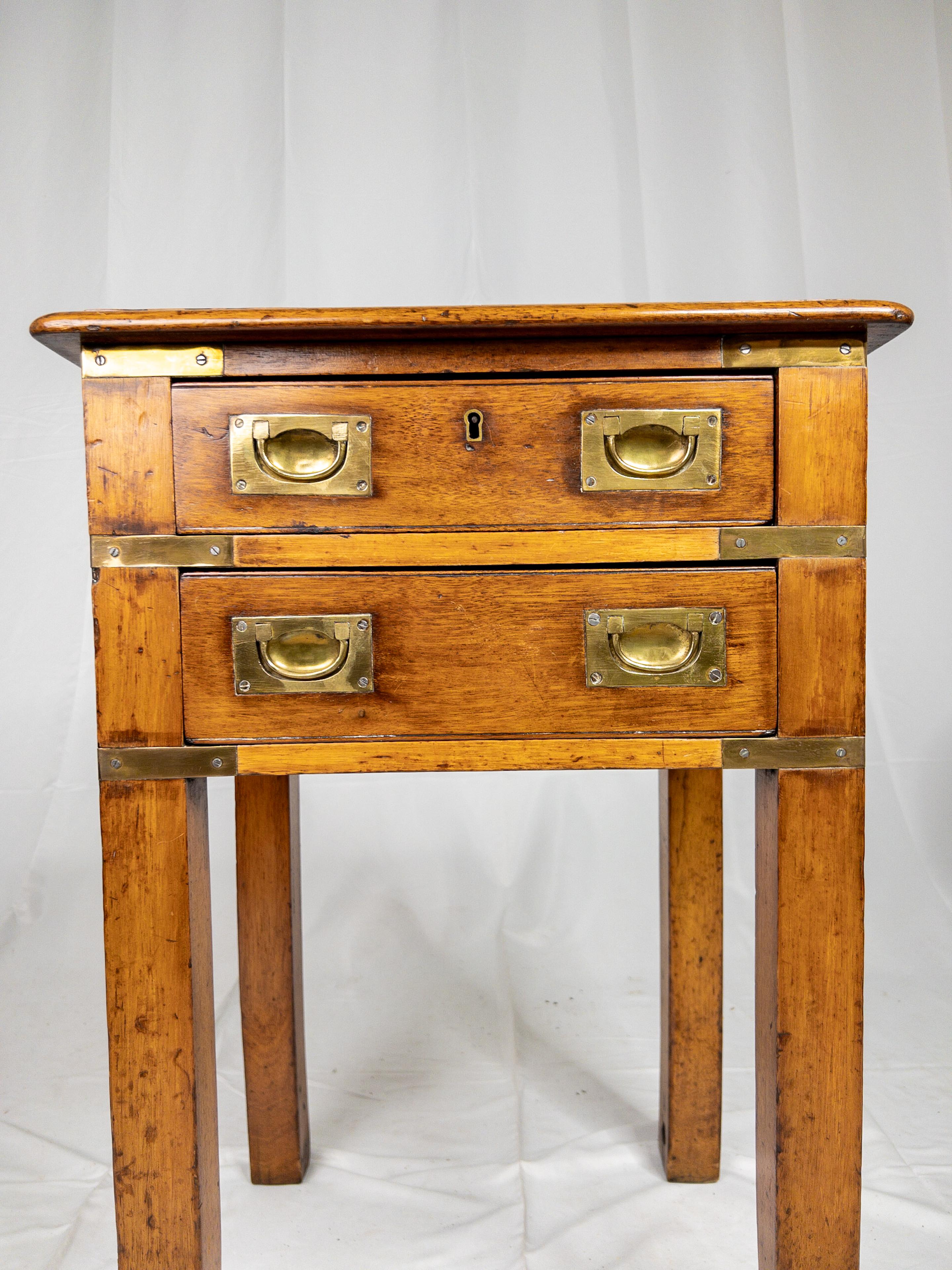 Rare 19th Century French Campaign Chest on Legs For Sale 1