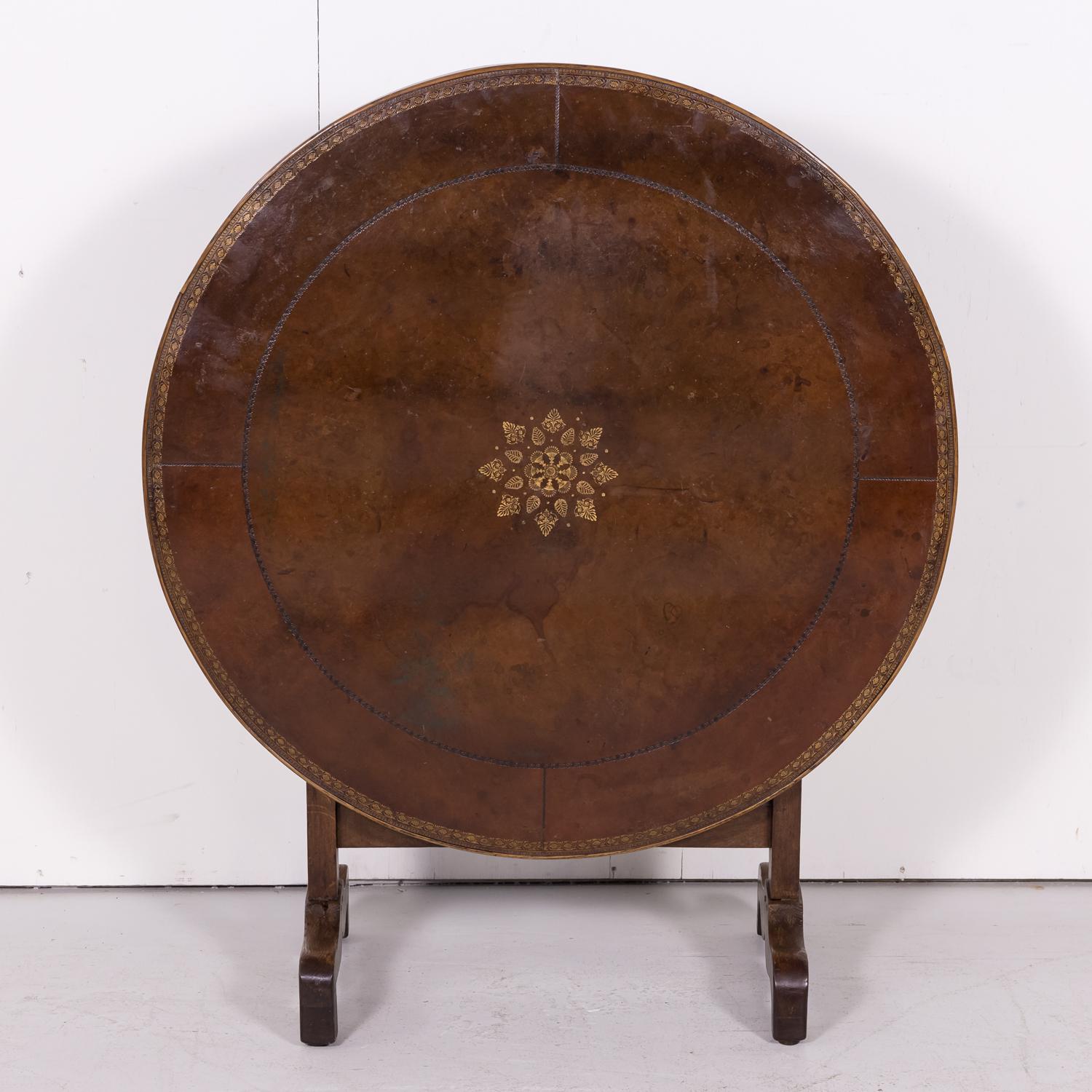 Gilt Rare 19th Century French Charles X Period Tilt-Top Wine Tasting or Vendage Table
