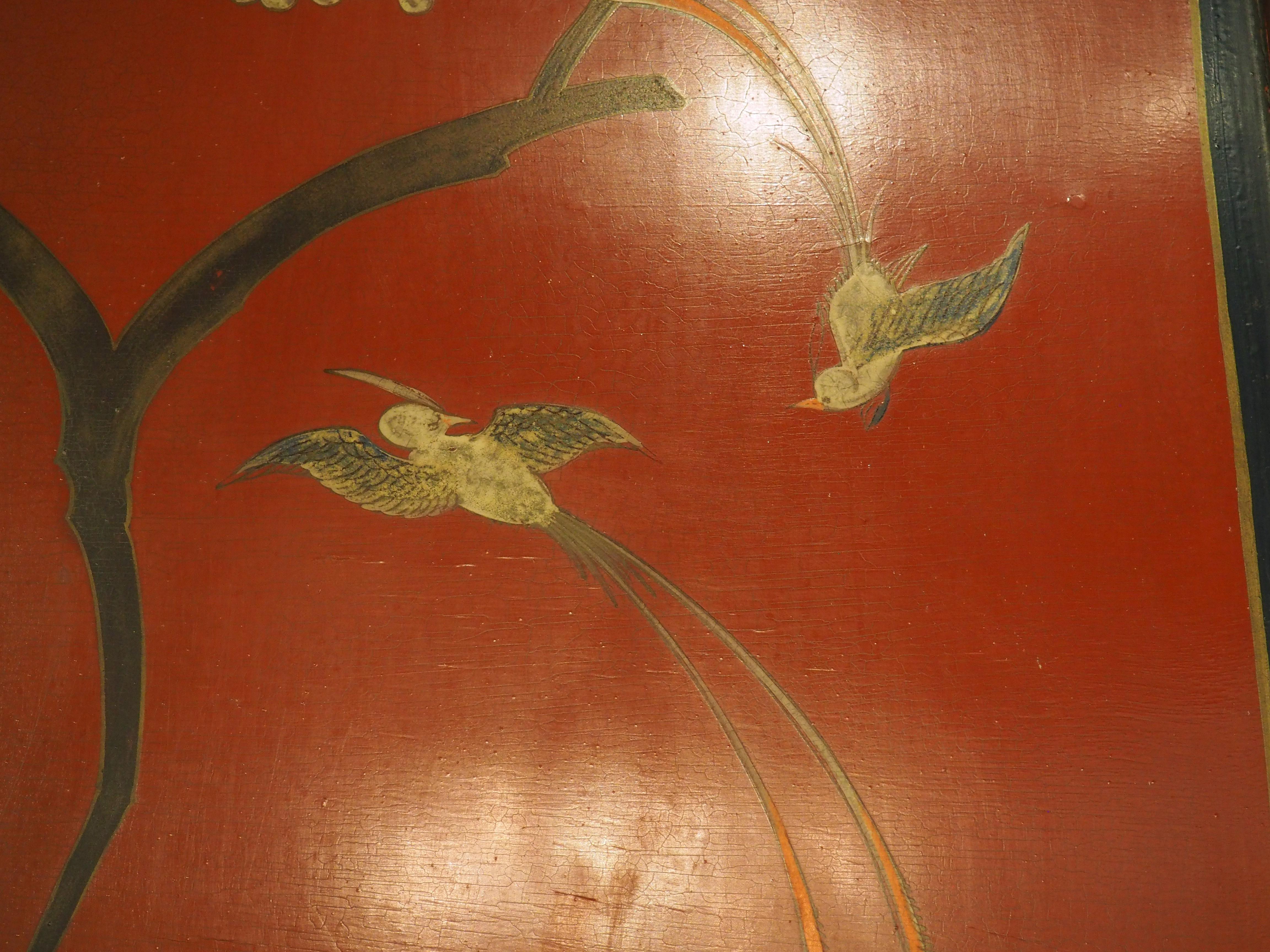 Rare 19th Century French Doors with Capriccio Oil Painting and Chinoiserie Verso For Sale 10