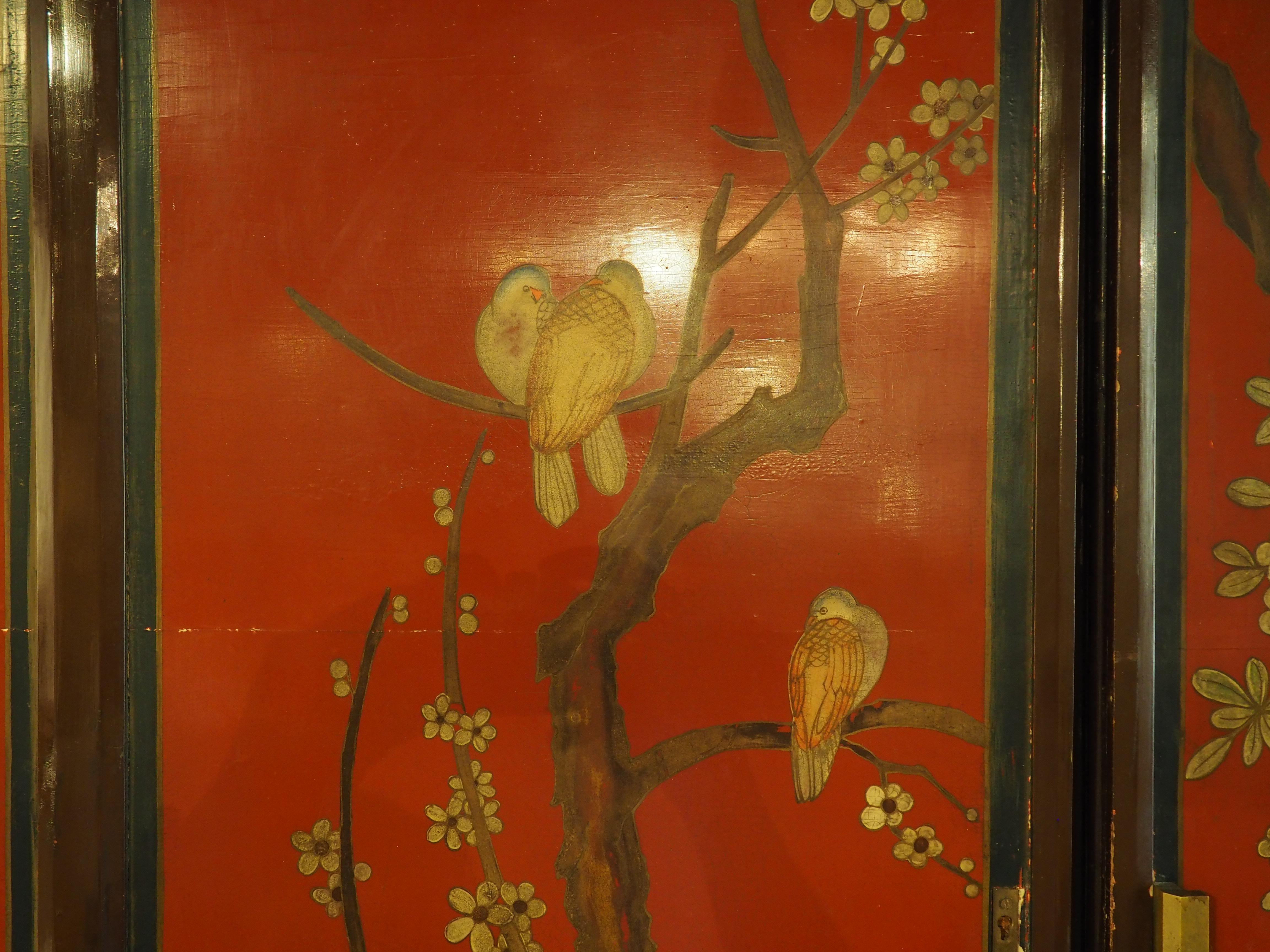 Rare 19th Century French Doors with Capriccio Oil Painting and Chinoiserie Verso For Sale 12