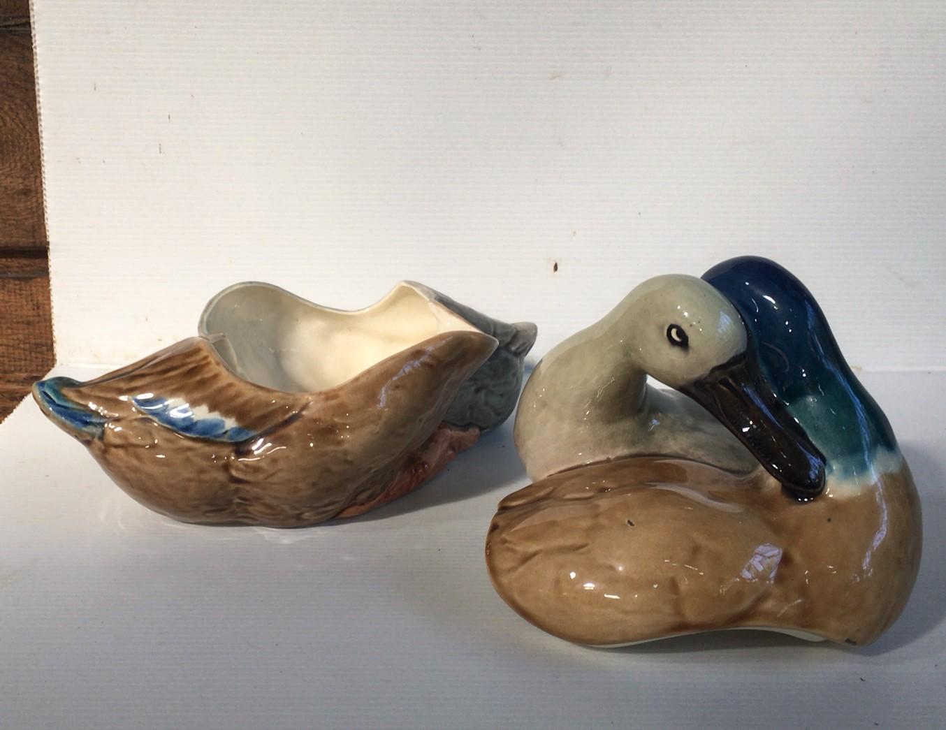 Late 19th Century Rare 19th Century French Ducks Tureen Sarreguemines, circa 1890 For Sale