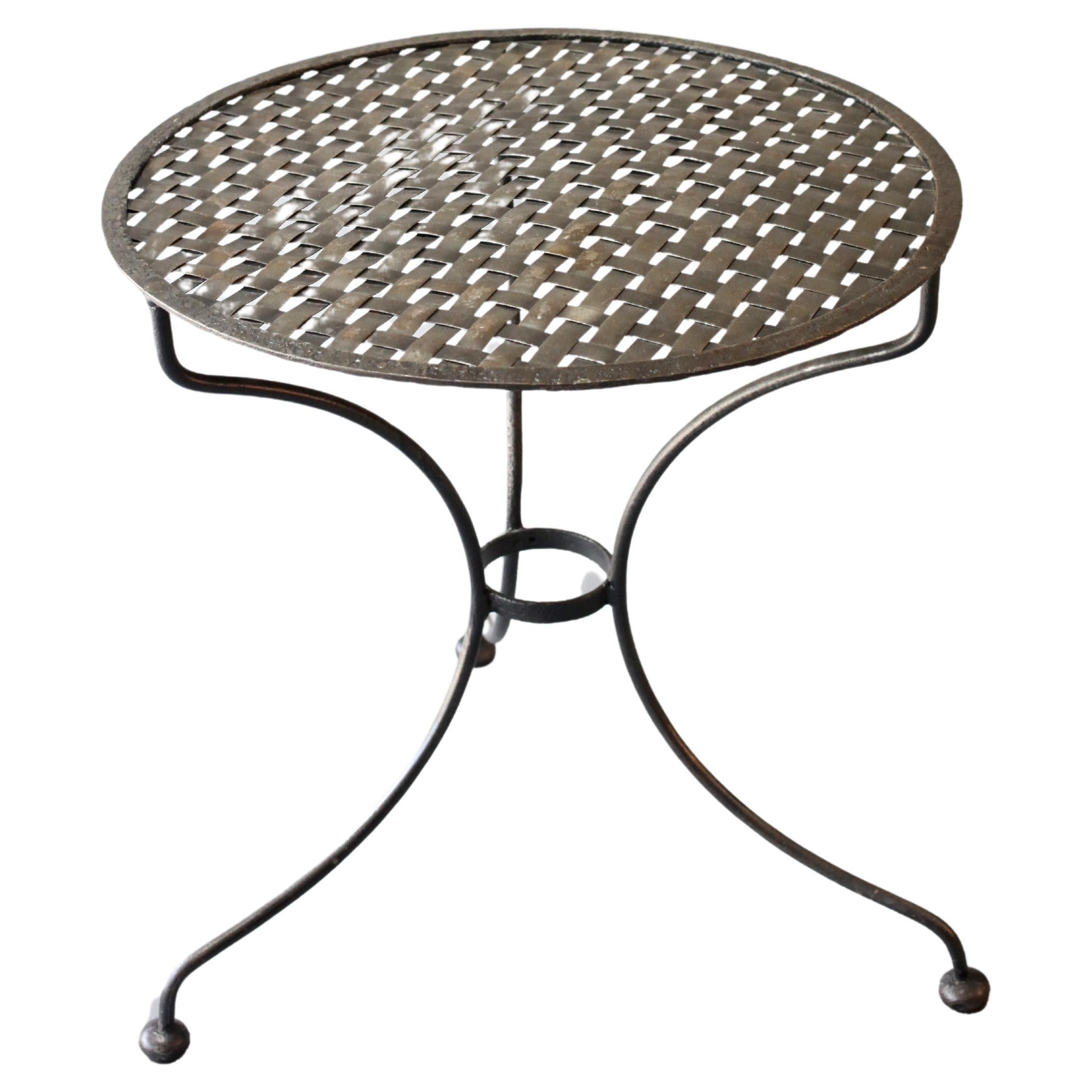 Rare 19th Century French Forged Iron Gueridon Garden Bistro Table For Sale