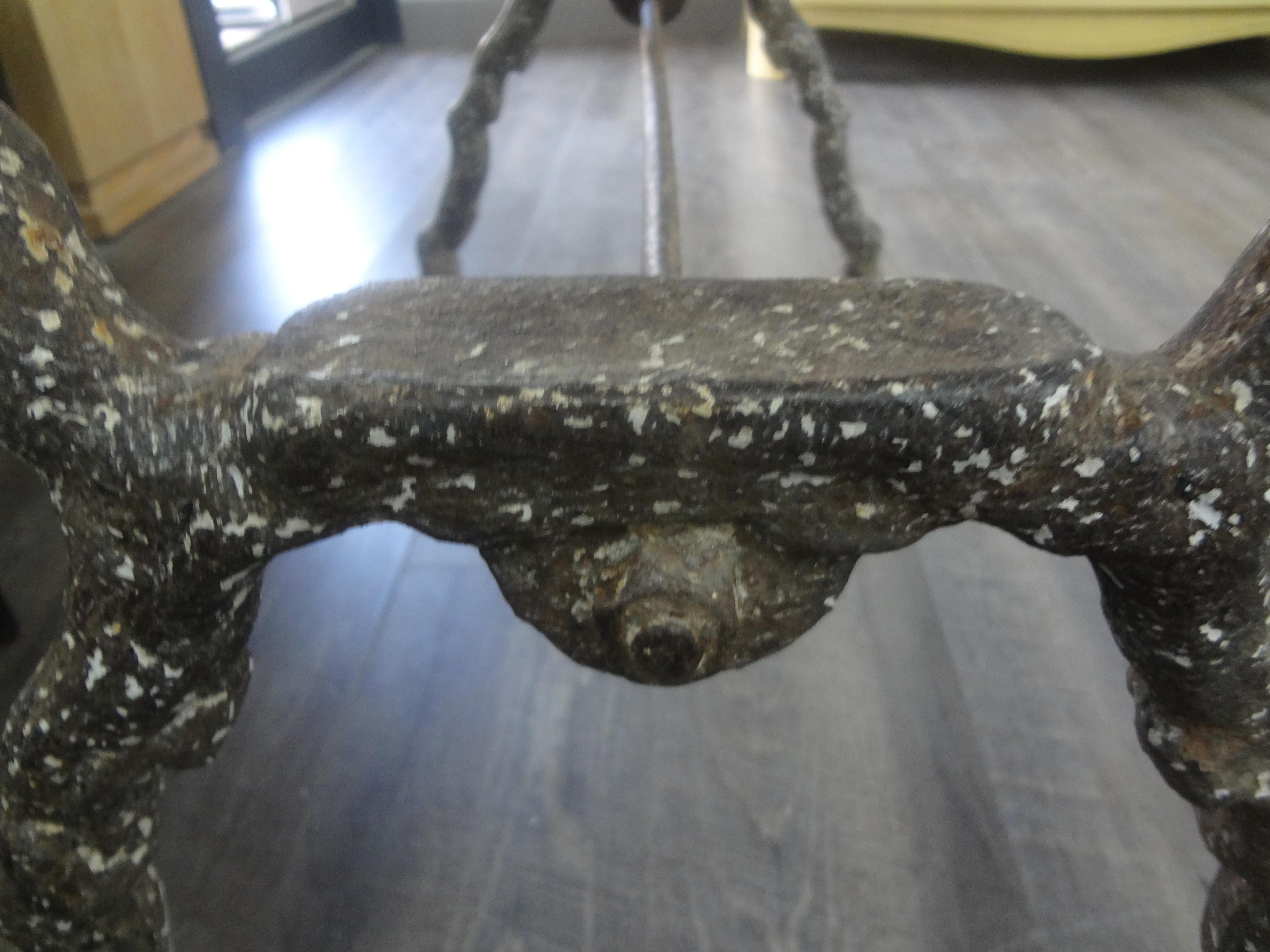 Rare 19th Century French Iron Garden Table With Marble Top By Arras For Sale 4