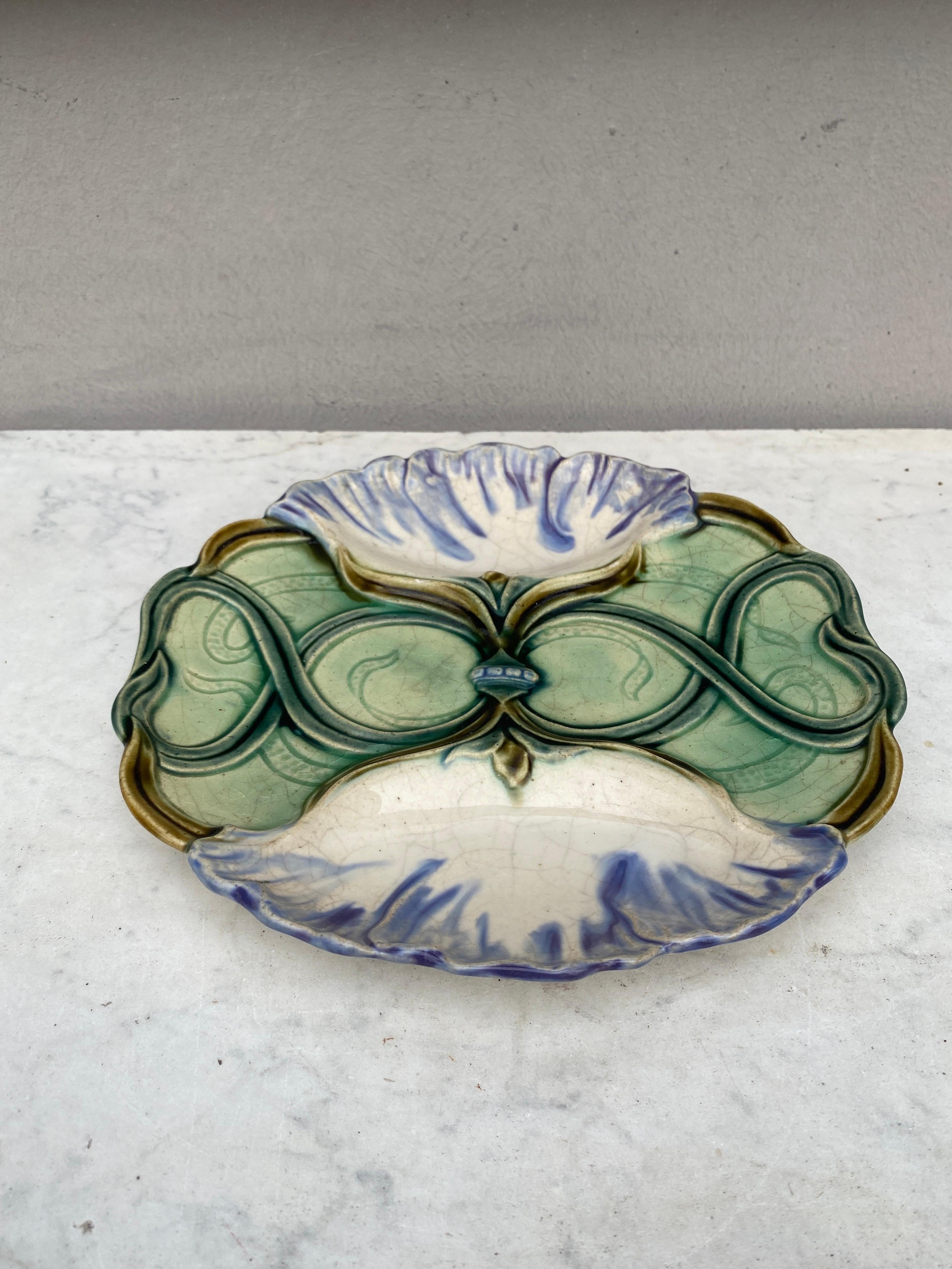Rare 19th Century French Majolica Asparagus Plate.