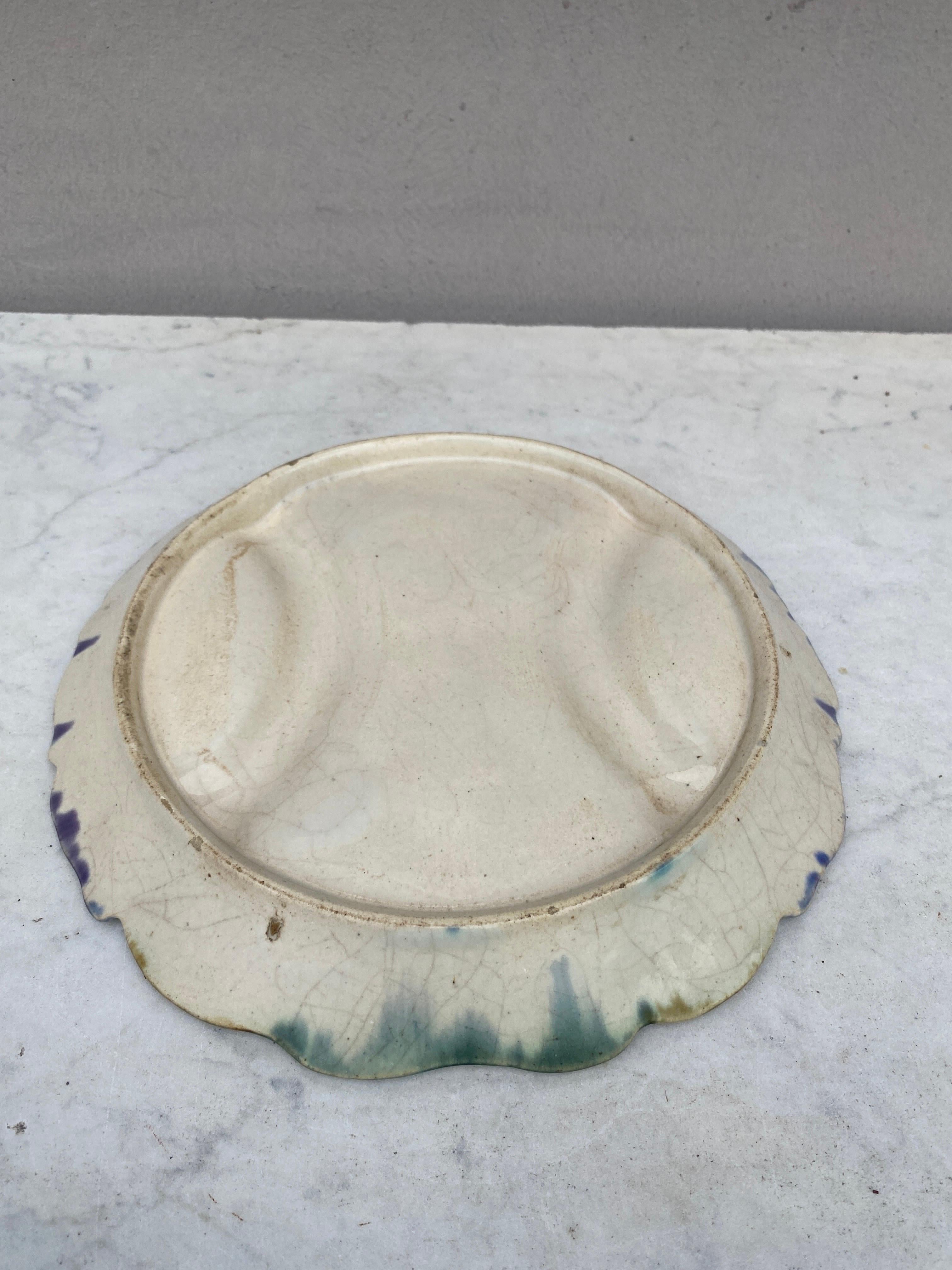 Late 19th Century Rare 19th Century French Majolica Asparagus Plate For Sale