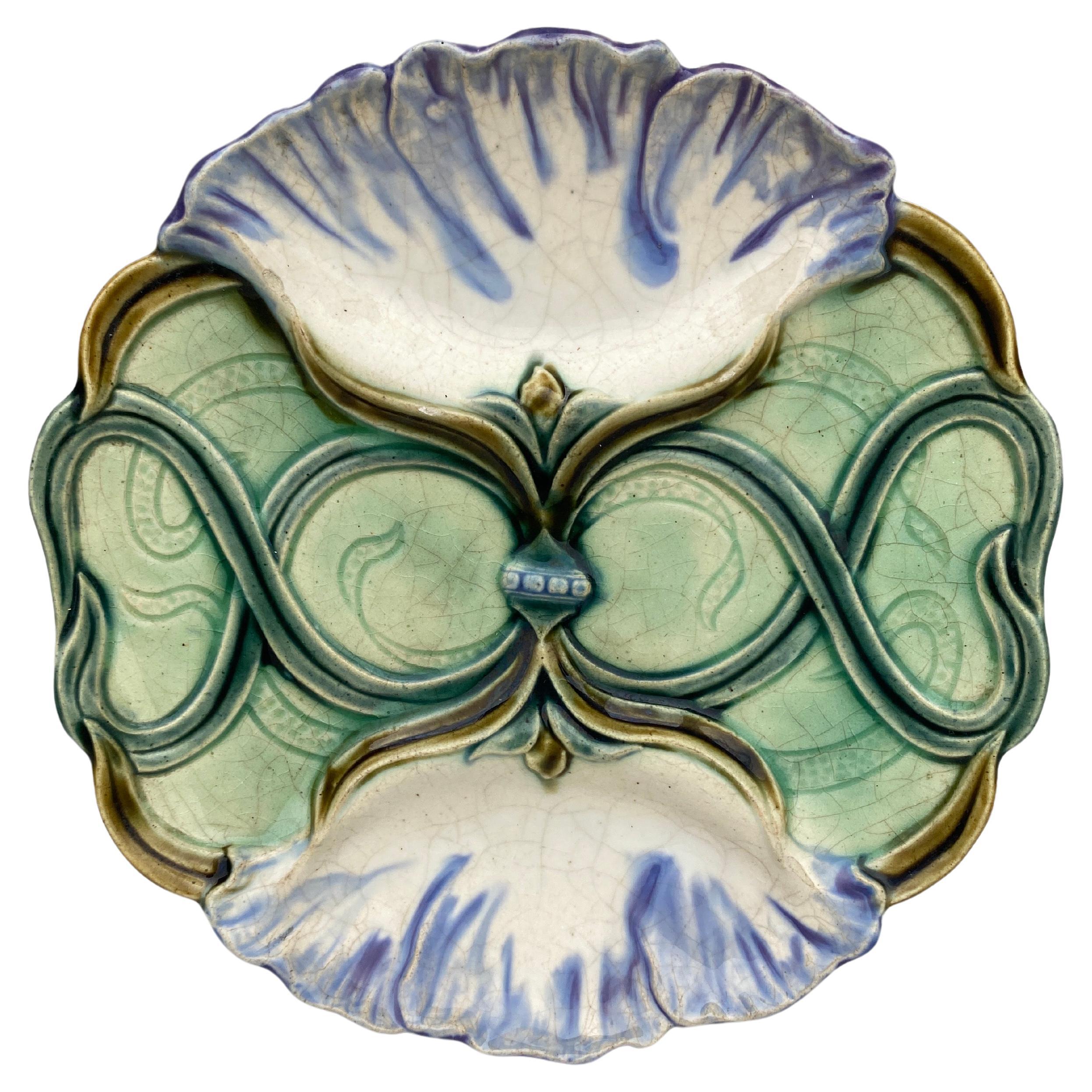 Rare 19th Century French Majolica Asparagus Plate