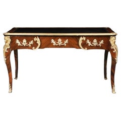 Rare 19th Century French Museum Quality Dore Bronze Louis XV Table Desk Bureau 