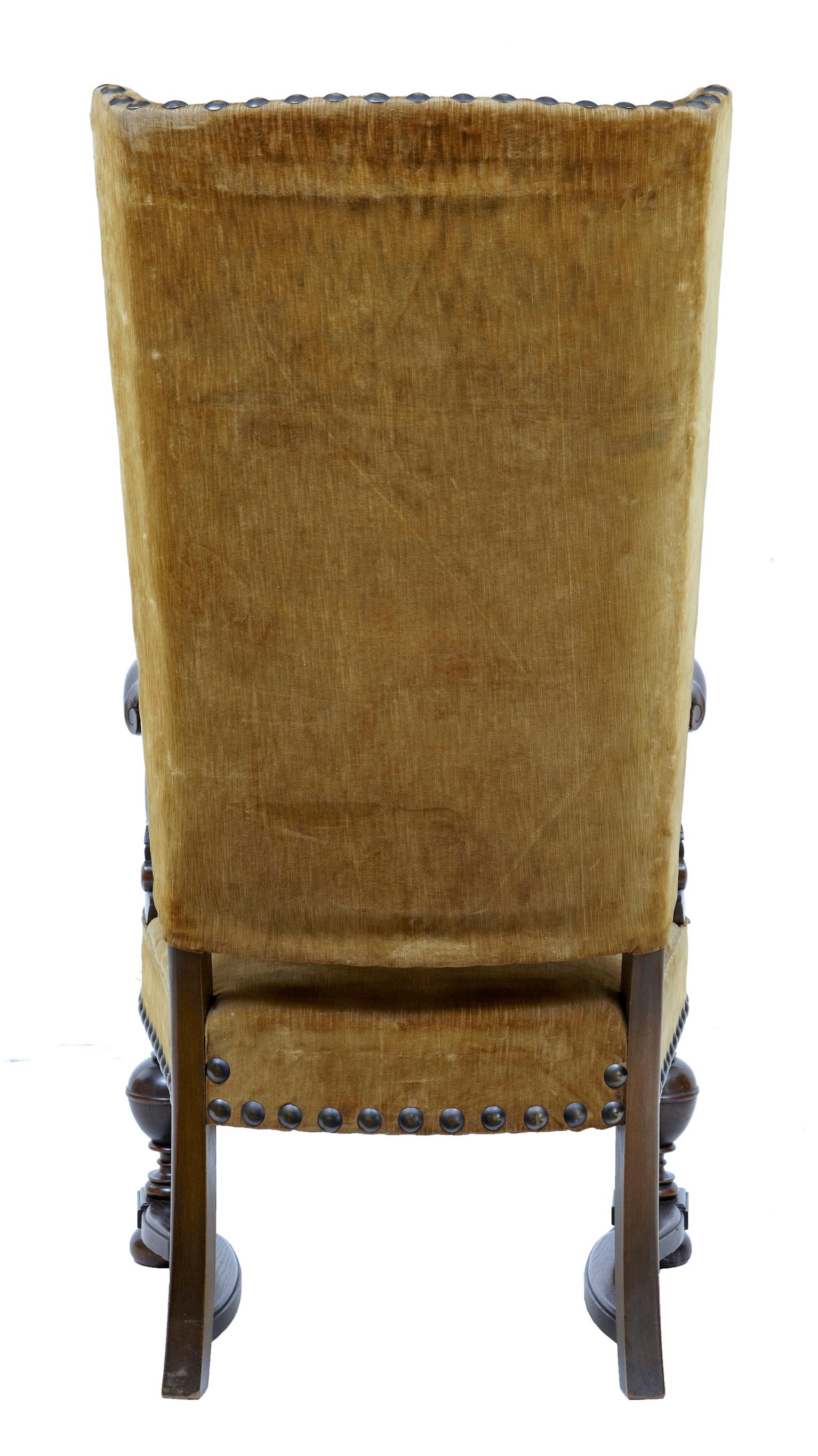 Woodwork Rare 19th Century French Oak Throne Armchair
